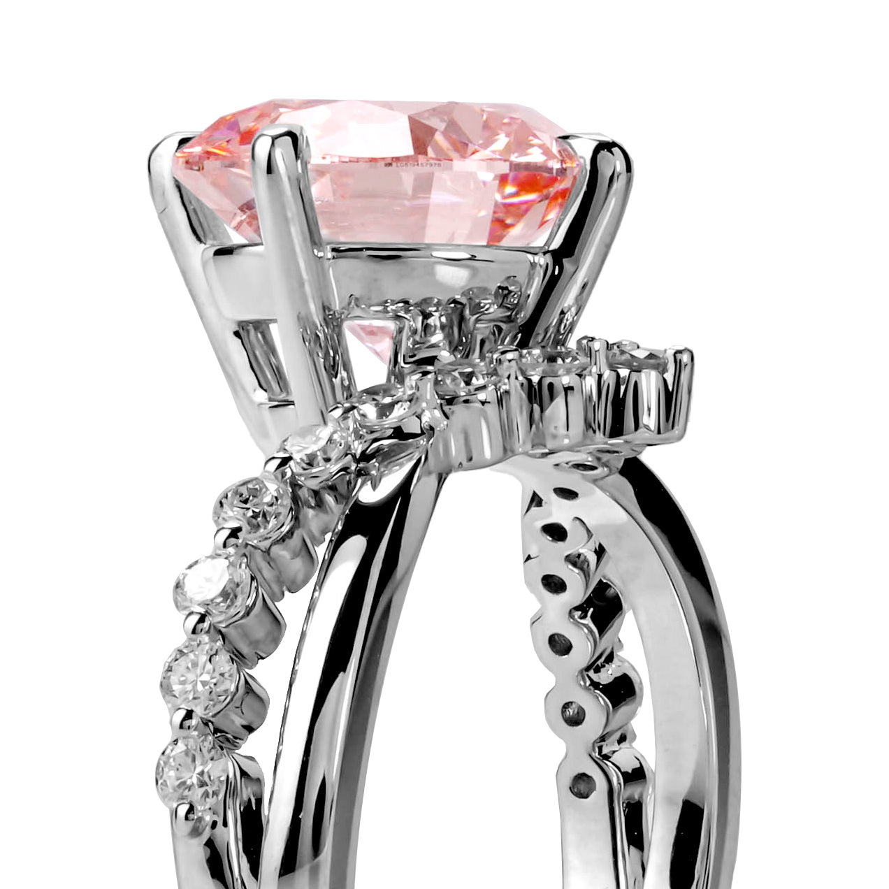 Split Shank Ring Round Pink