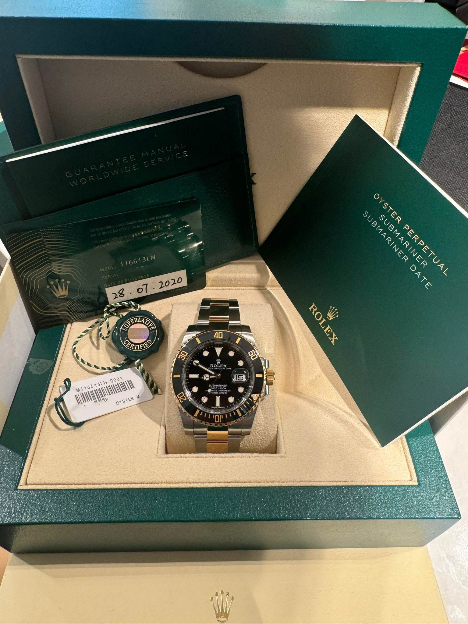 SUBMARINER DATE 40MM TWOTONE YELLOWGOLD BLACK DIAL (2020)