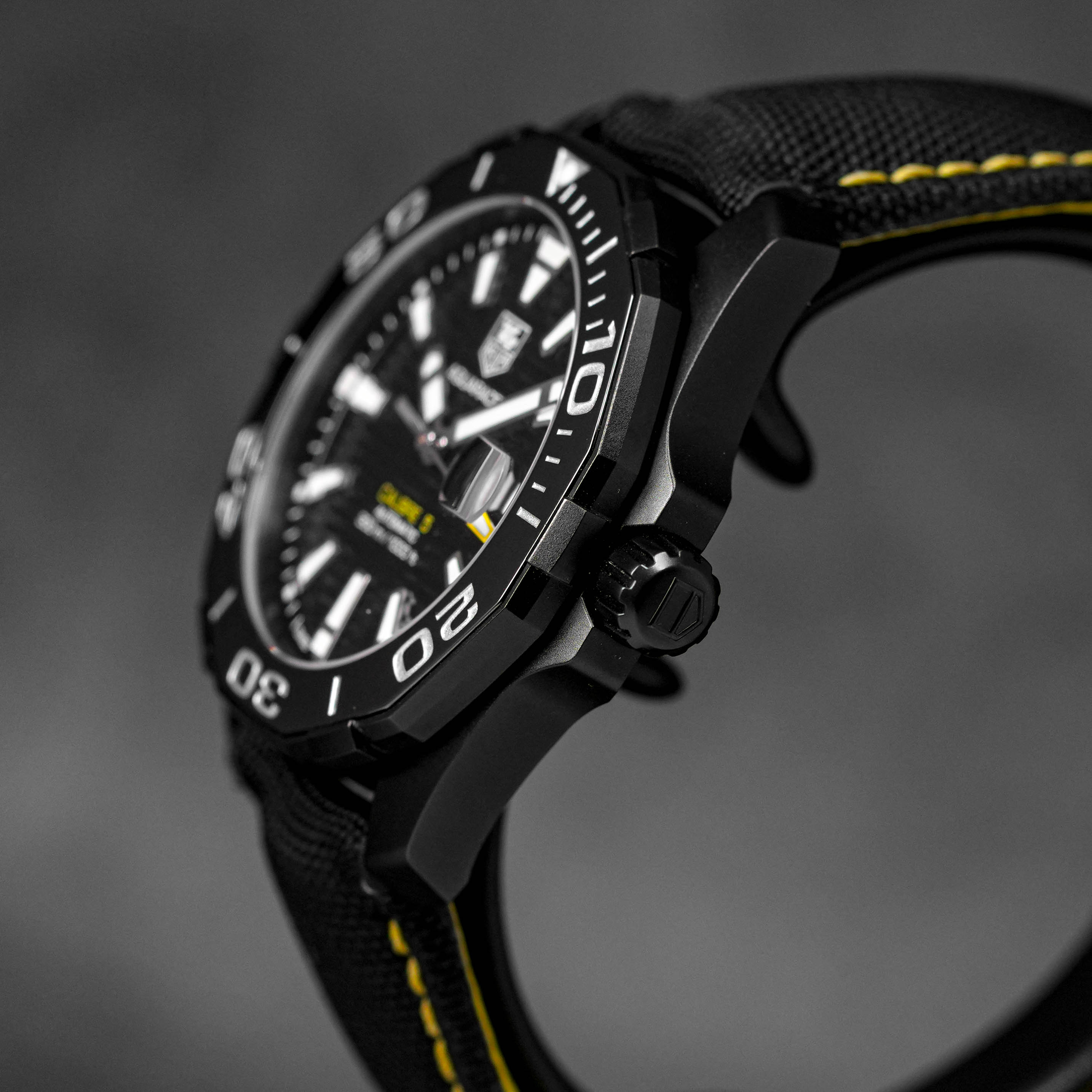 AQUARACER 300M STEEL BLACK CANVAS STRAP (2022)