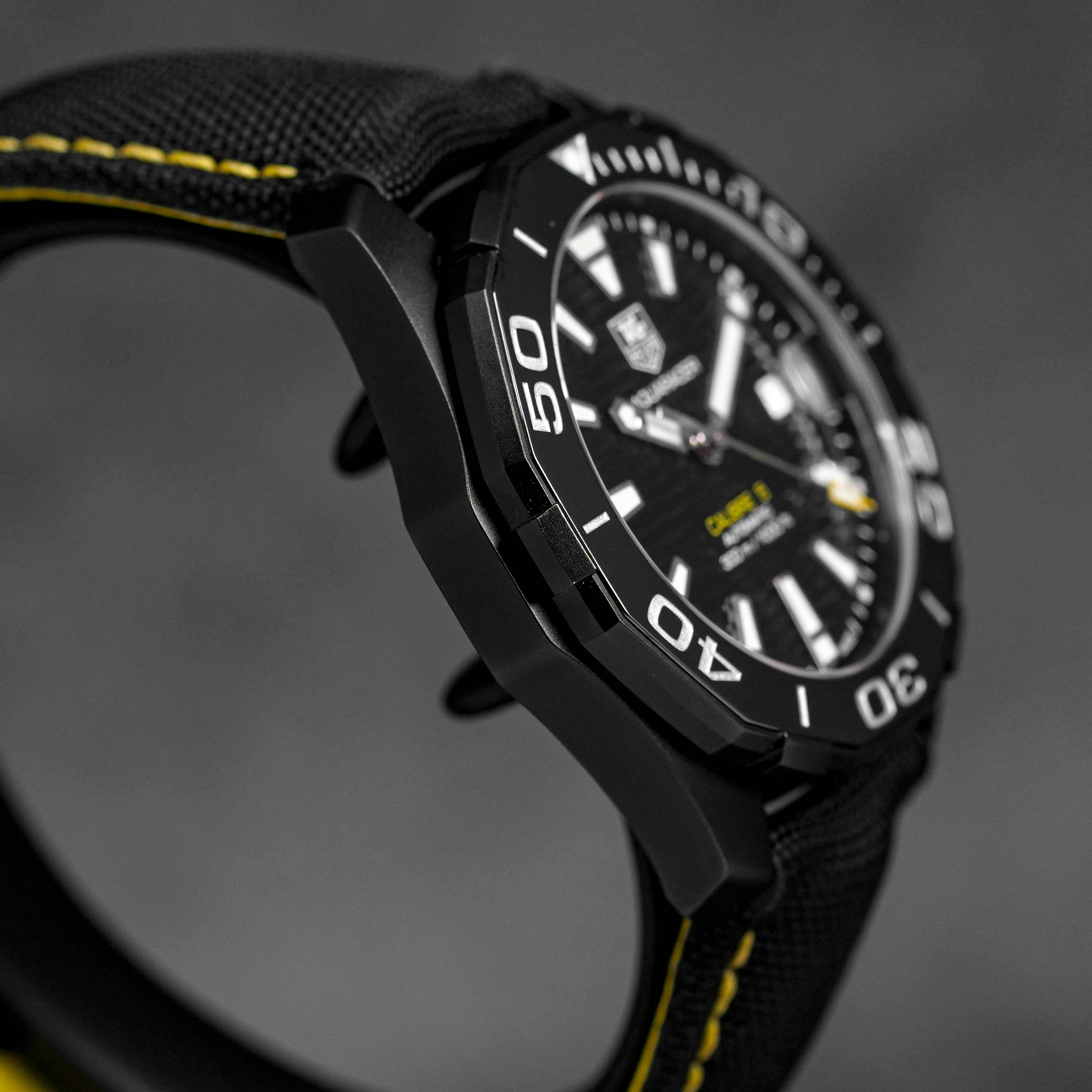 AQUARACER 300M STEEL BLACK CANVAS STRAP (2022)