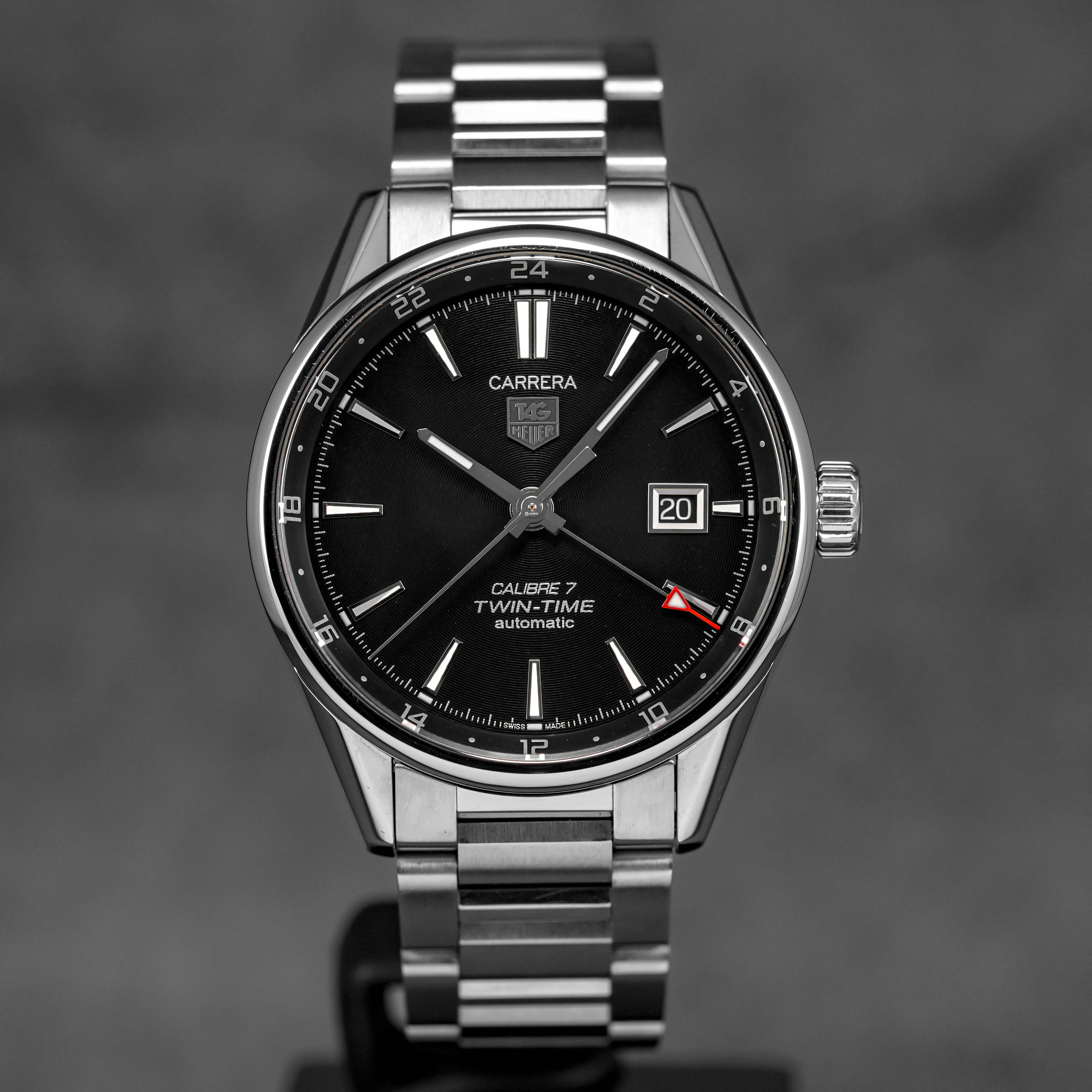 TAG HEUER CARRERA TWIN TIME CALIBRE BLACK DIAL (WATCH ONLY) IDWX