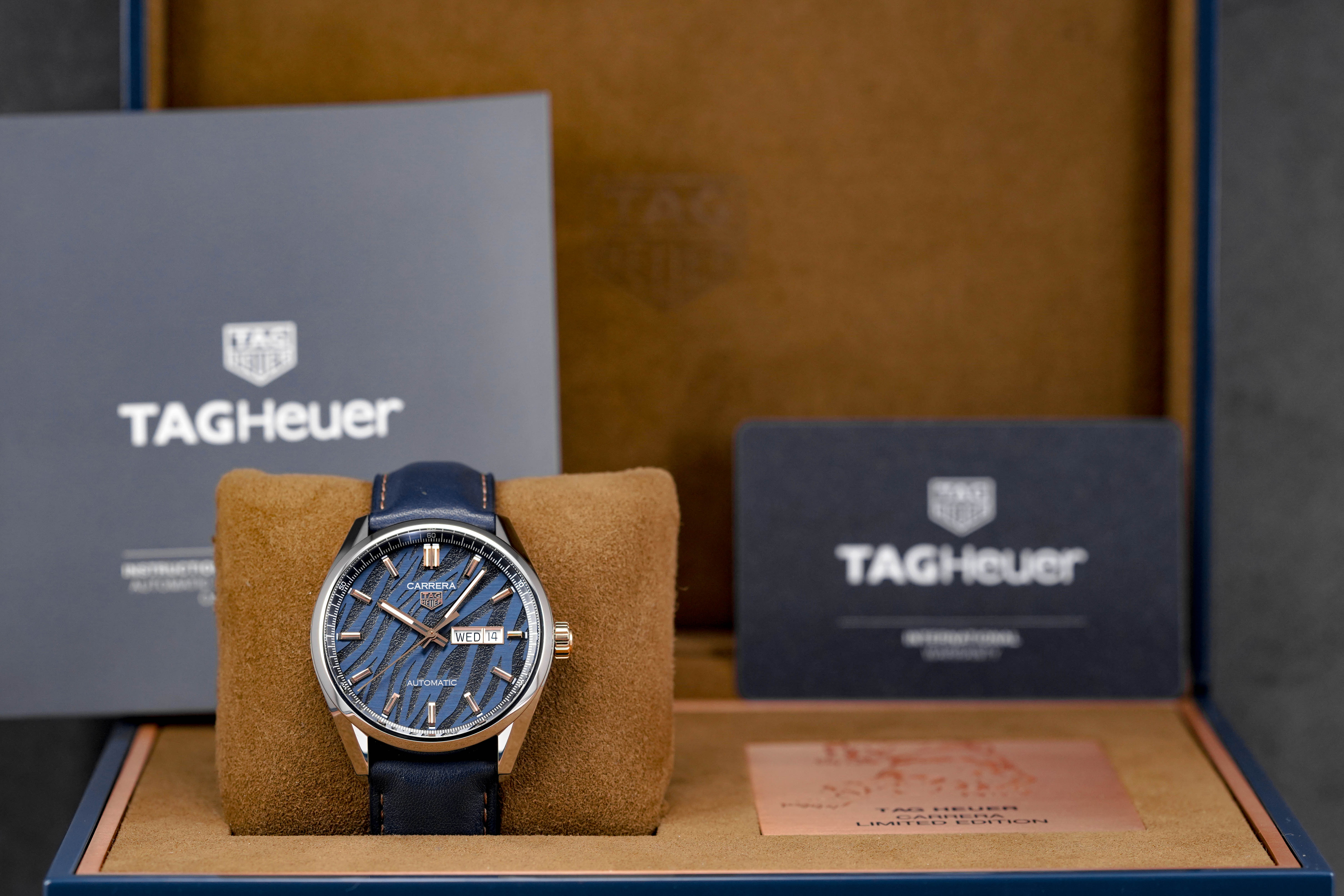 TAG HEUER CARRERA YEAR OF TIGER BLUE DIAL LIMITED EDITION 2022 IDWX