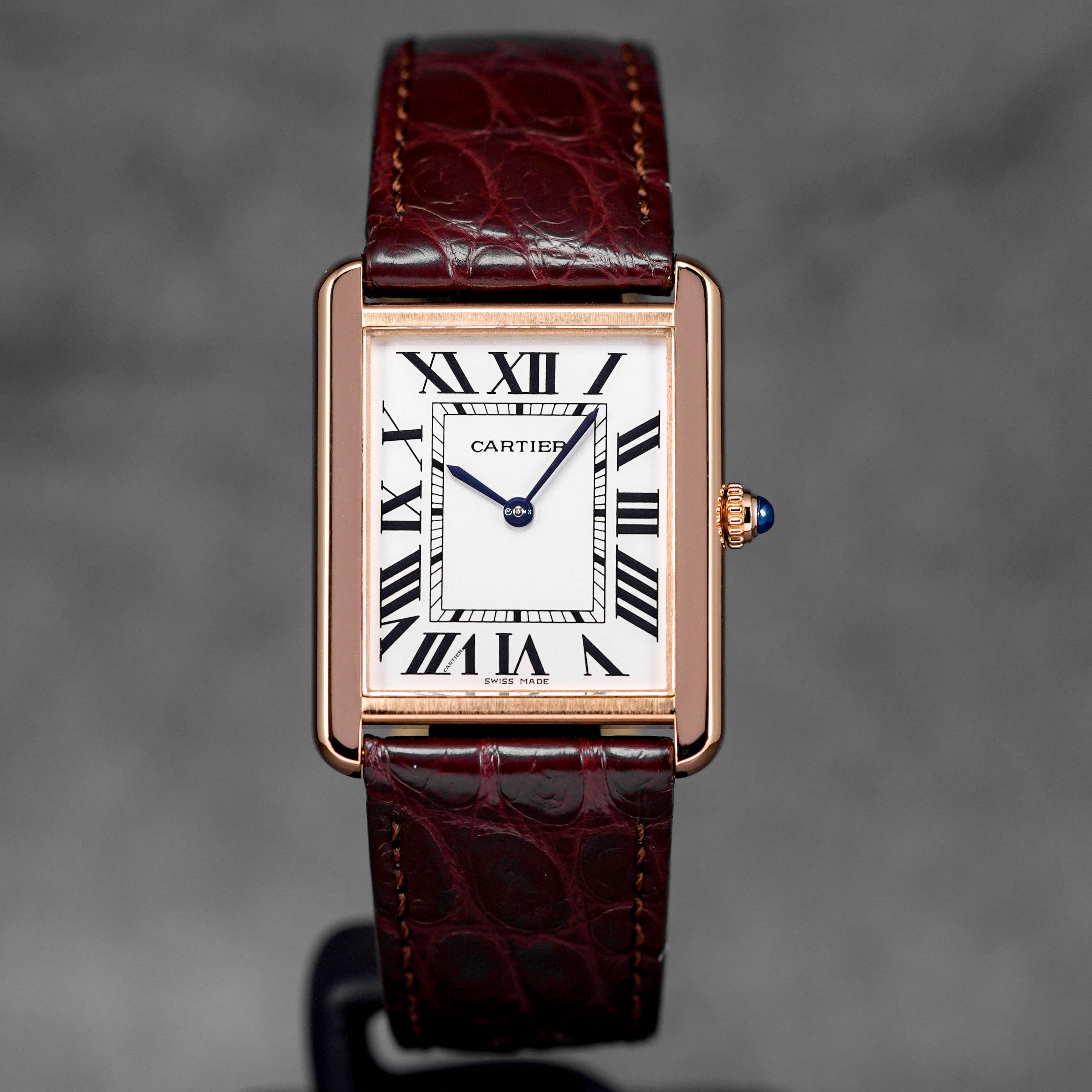 Leather Strap Tank Solo Women's Watch W5200024 Cartier Tank