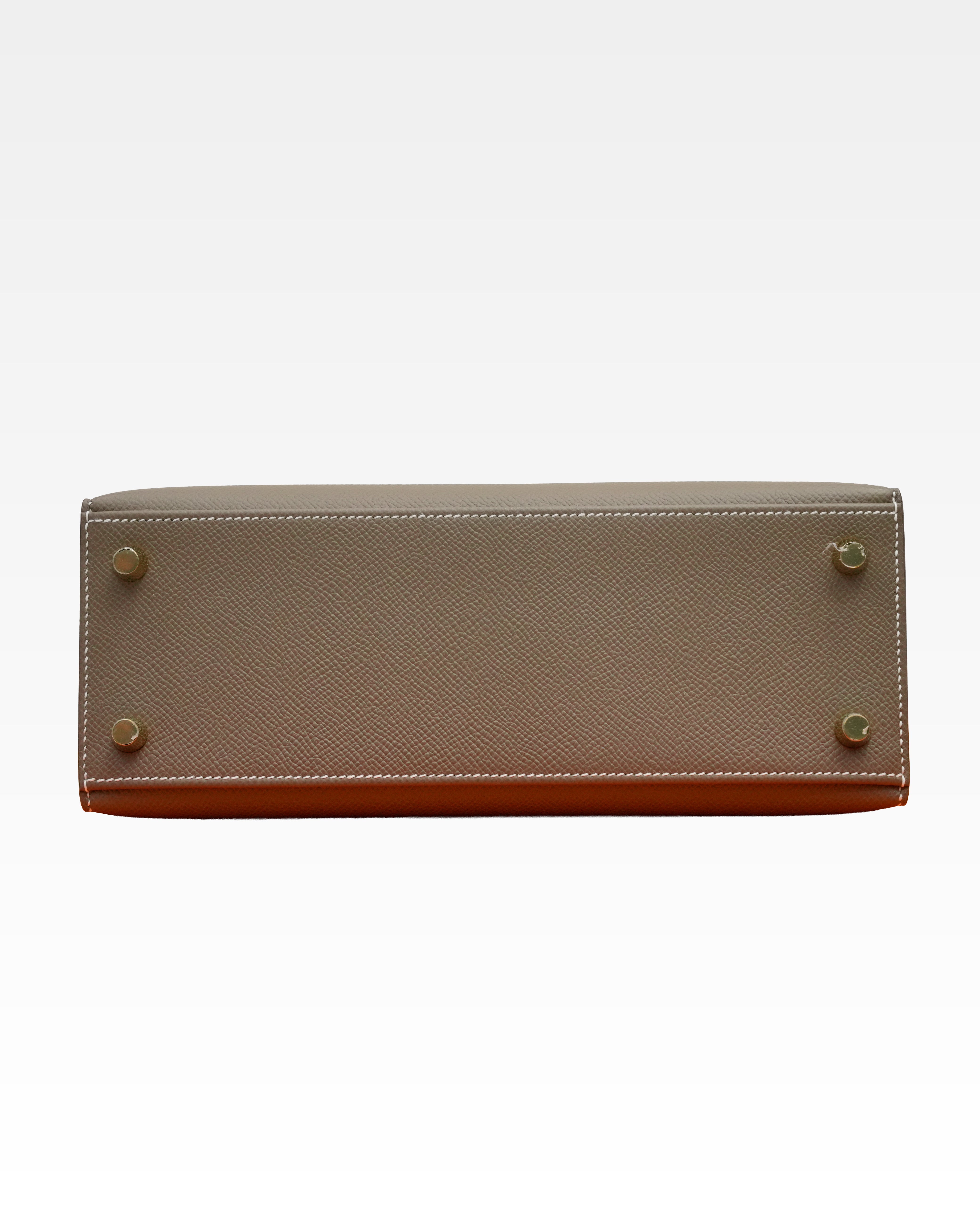 KELLY SELLIER 25 ETOUPE GOLD HARDWARE STAMP W