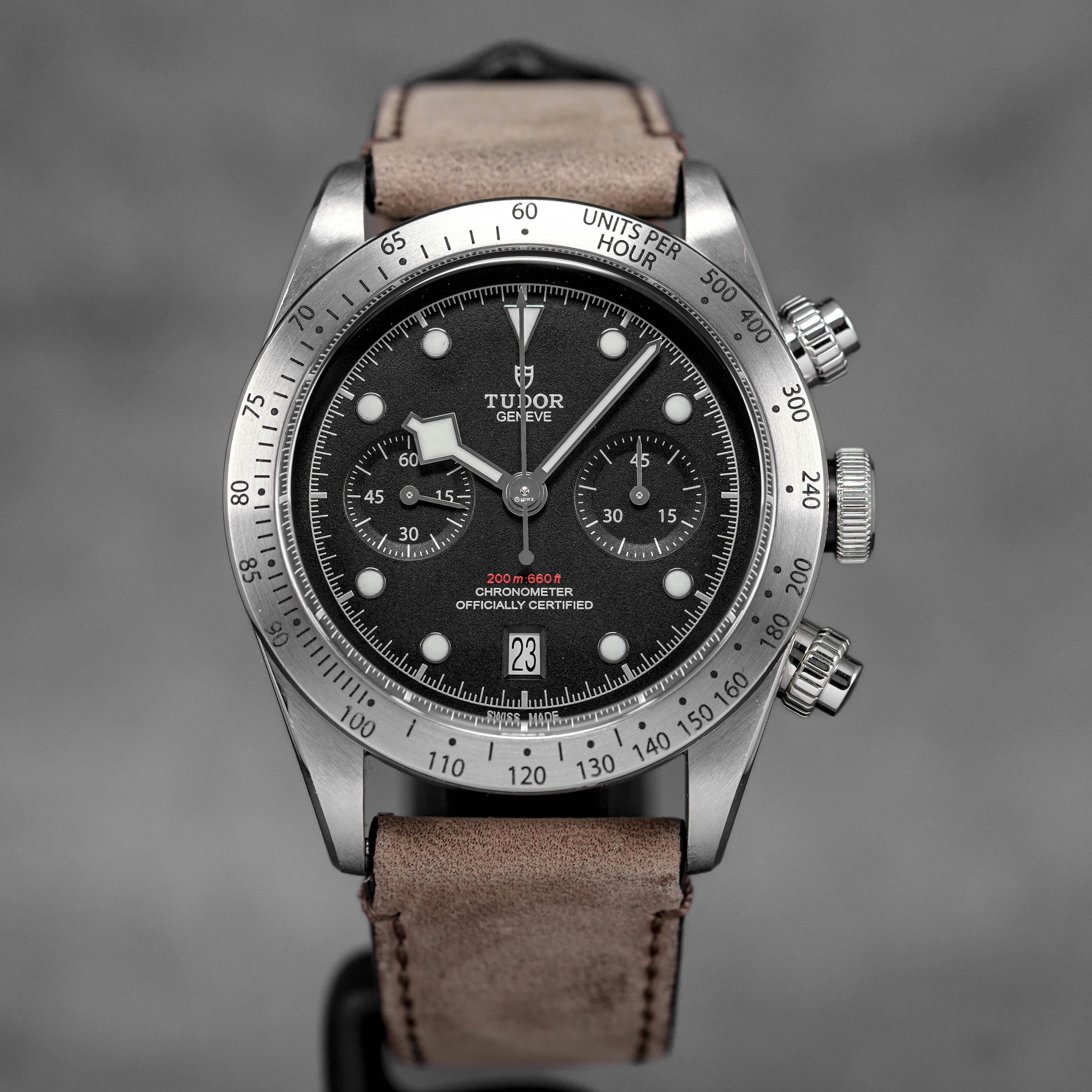 TUDOR HERITAGE BLACK BAY CHRONOGRAPH 41 LEATHER STRAP (2022) IDWX