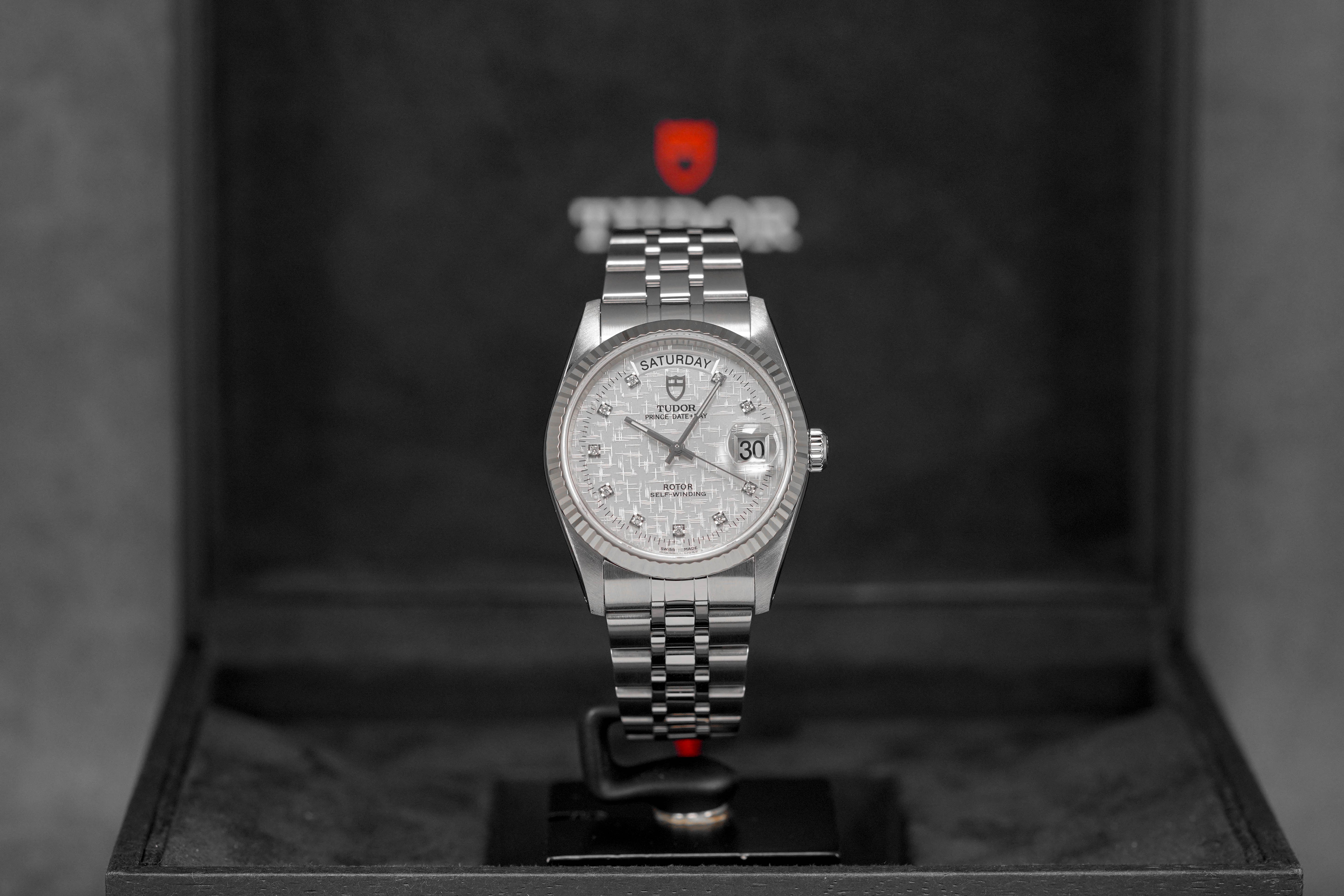 Harga Tudor Prince Date Day Silver Linen Diamond