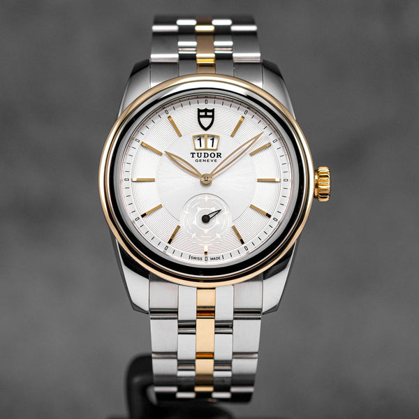GLAMOUR DOUBLE DATE TWOTONE YELLOWGOLD SILVER DIAL (2021)