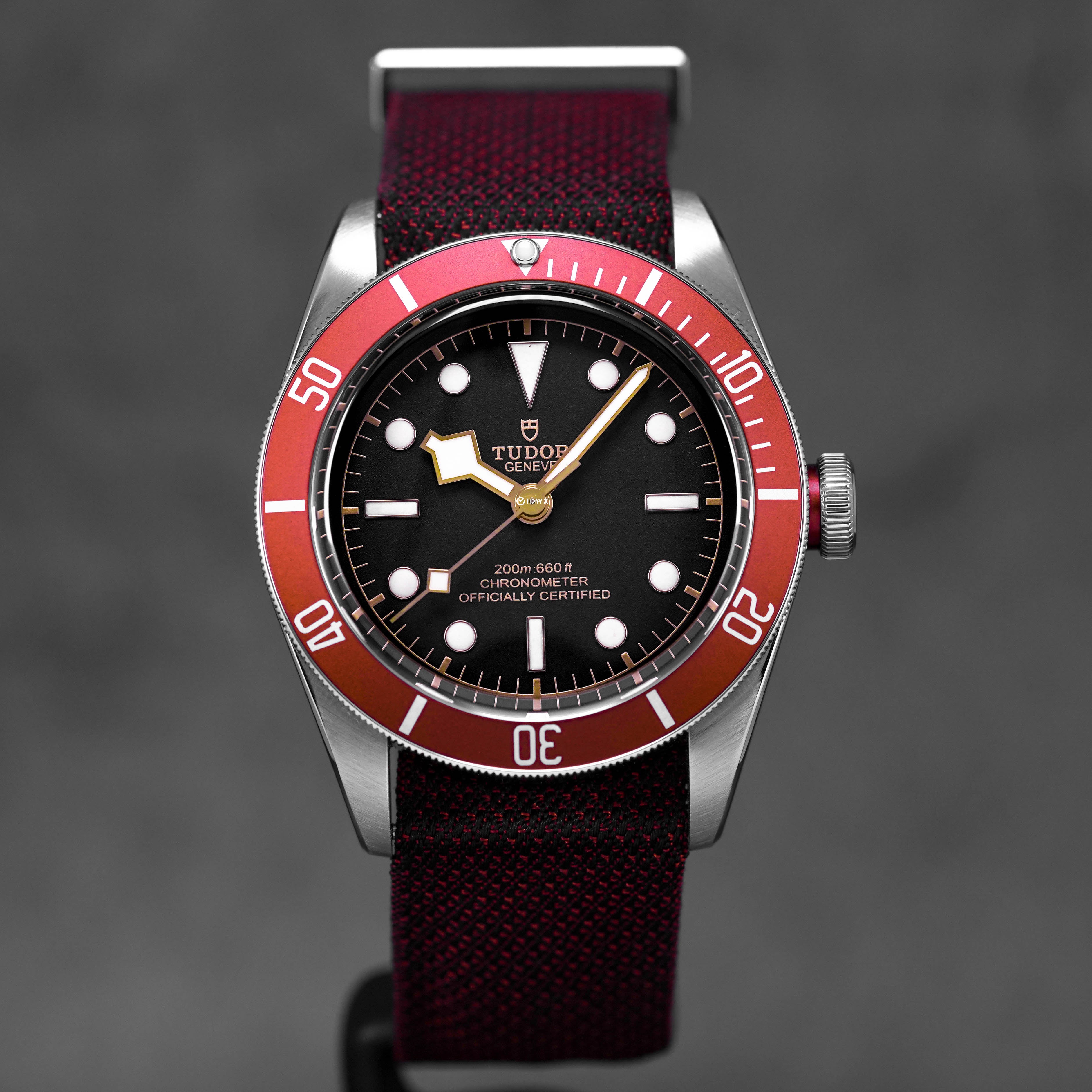 HERITAGE BLACK BAY 41 RED NATO STRAP (2018)