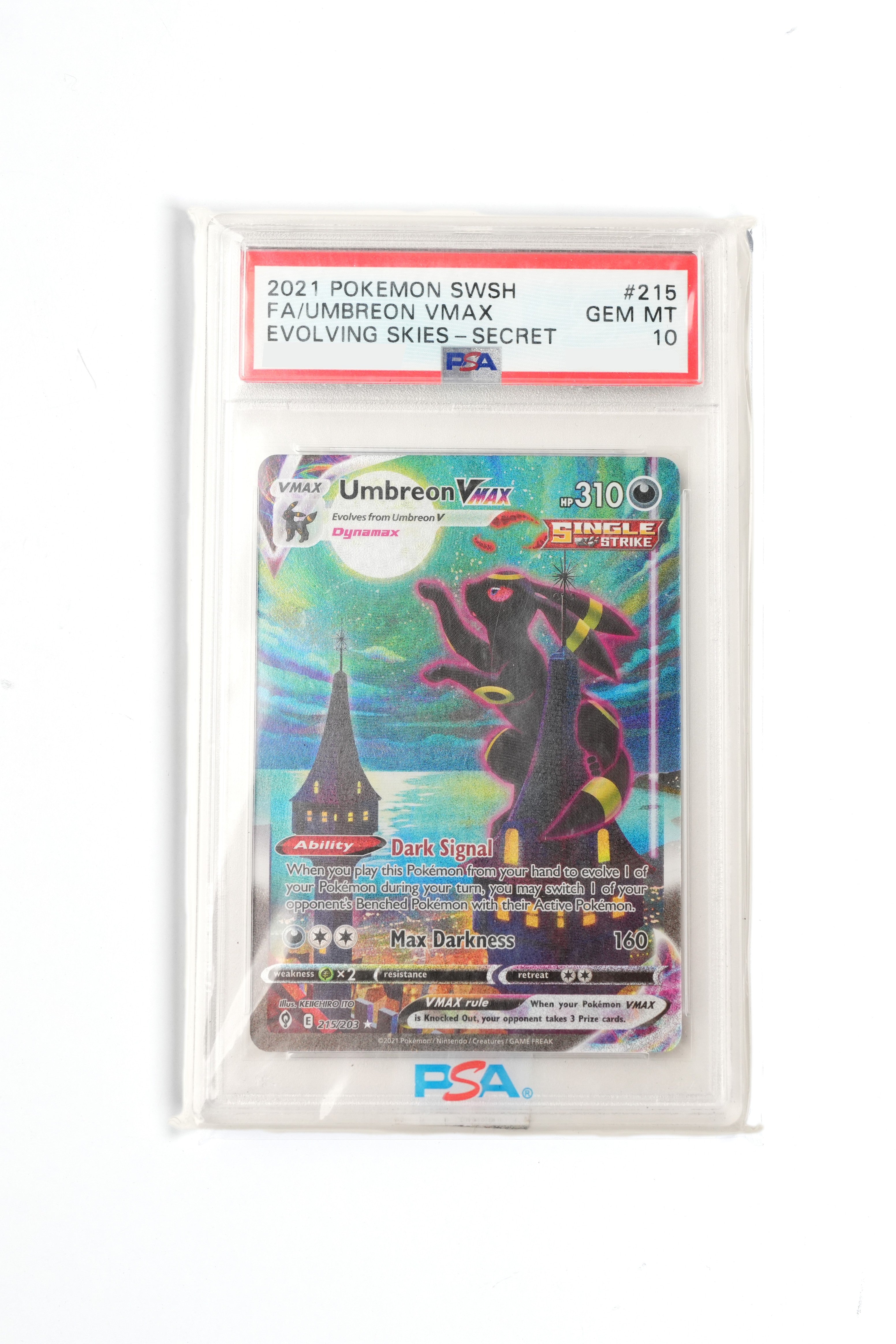 Umbreon VMAX 2021年製 Gem Mint 10 2021 Umbreon VMAX Pokemon Sword & Shield Evolving Skies PSA 10 Gem
