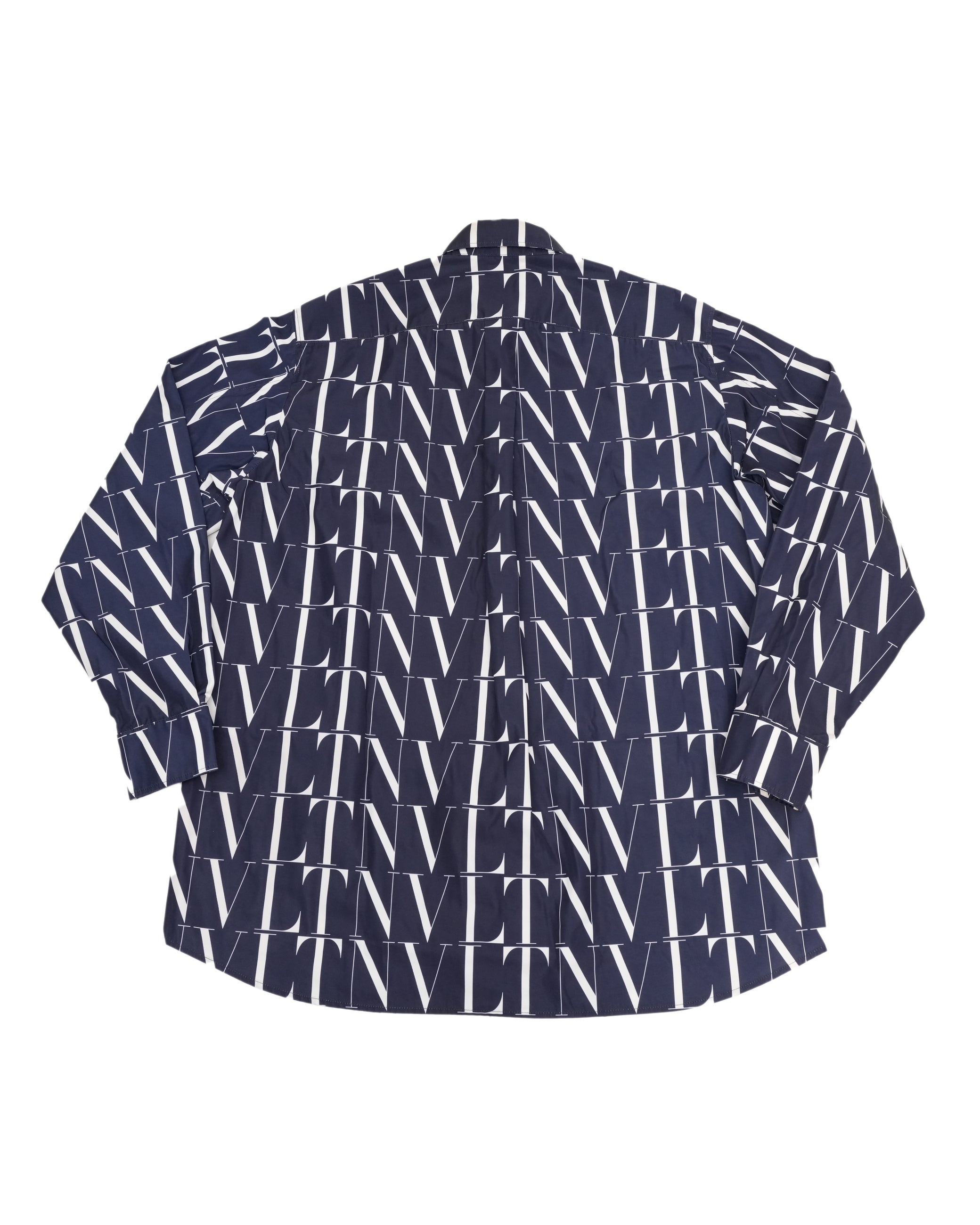 VALENTINO ALL-OVER LOGO MEN'S JACKET NAVY X WHITE SIZE 44 - IDWX
