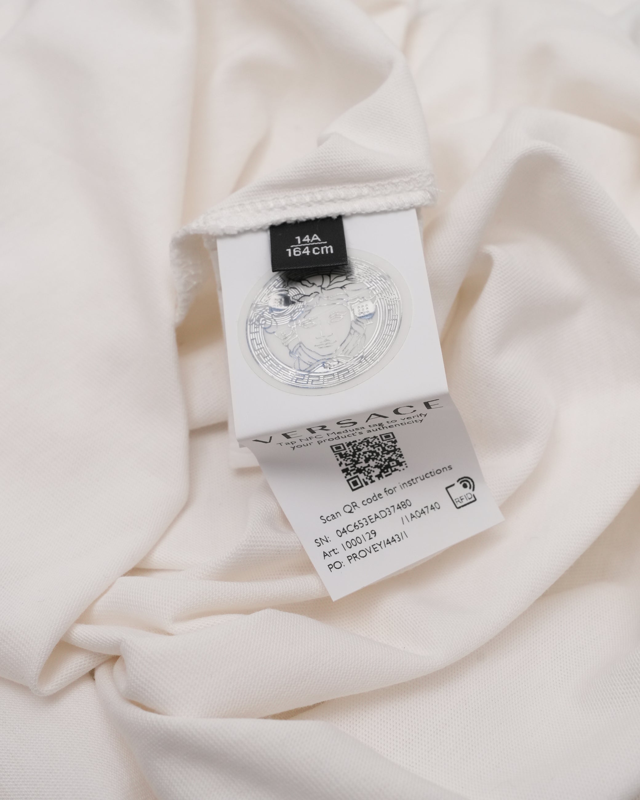 VERSACE COTTON T-SHIRT WHITE SIZE 14A - IDWX