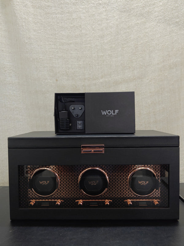 WOLF AXIS TRIPLE WATCH WINDER WITH STORAGE