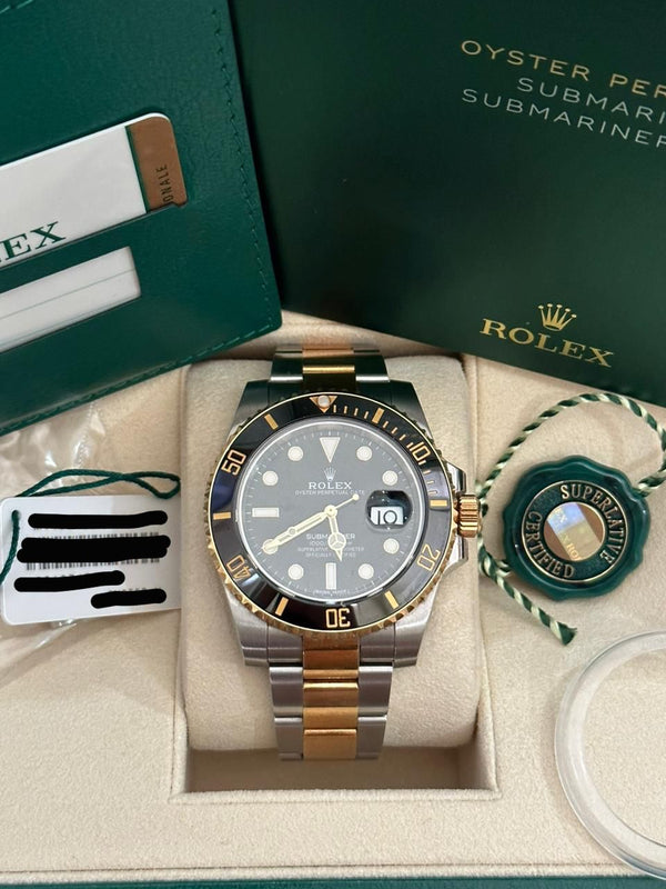 SUBMARINER DATE 40MM TWOTONE YELLOW GOLD BLACK DIAL (2018)