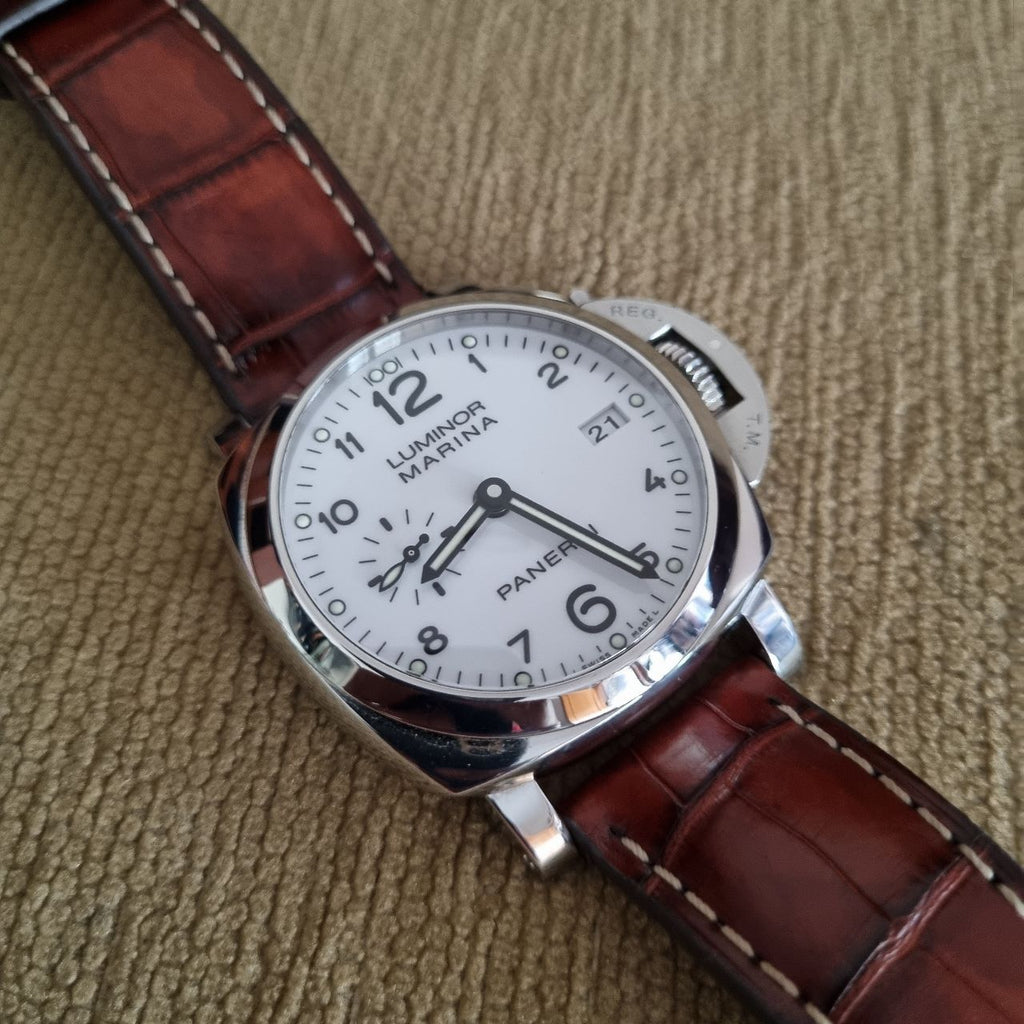 PANERAI LUMINOR MARINA 3 DAYS WHITE ARABIC NUMERAL DIAL PAM 523