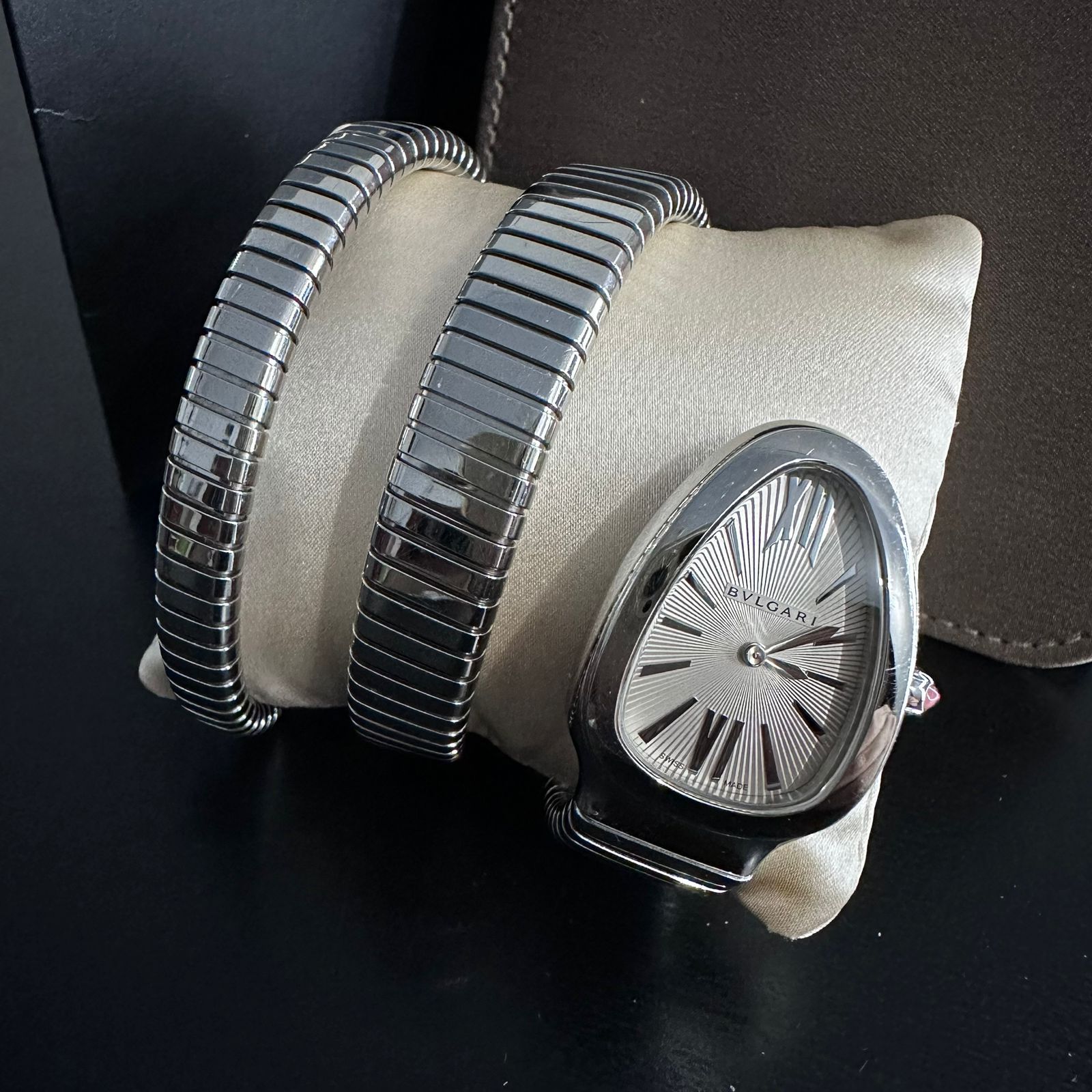 SERPENTI TUBOGAS 35MM DOUBLE SPIRAL STEEL SILVER DIAL (2018)