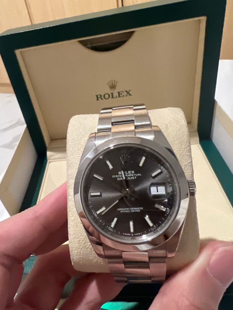 DATEJUST 41MM RHODIUM DIAL DOMED BEZEL OYSTER (2021)