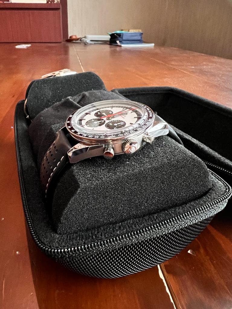 SPEEDMASTER MOONWATCH CK2998 BLACK PANDA DIAL LEATHER STRAP LIMITED EDIITON (2018)