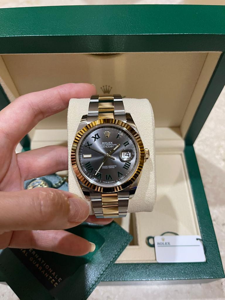 Rolex datejust 41 wimbledon yellow gold Clearance