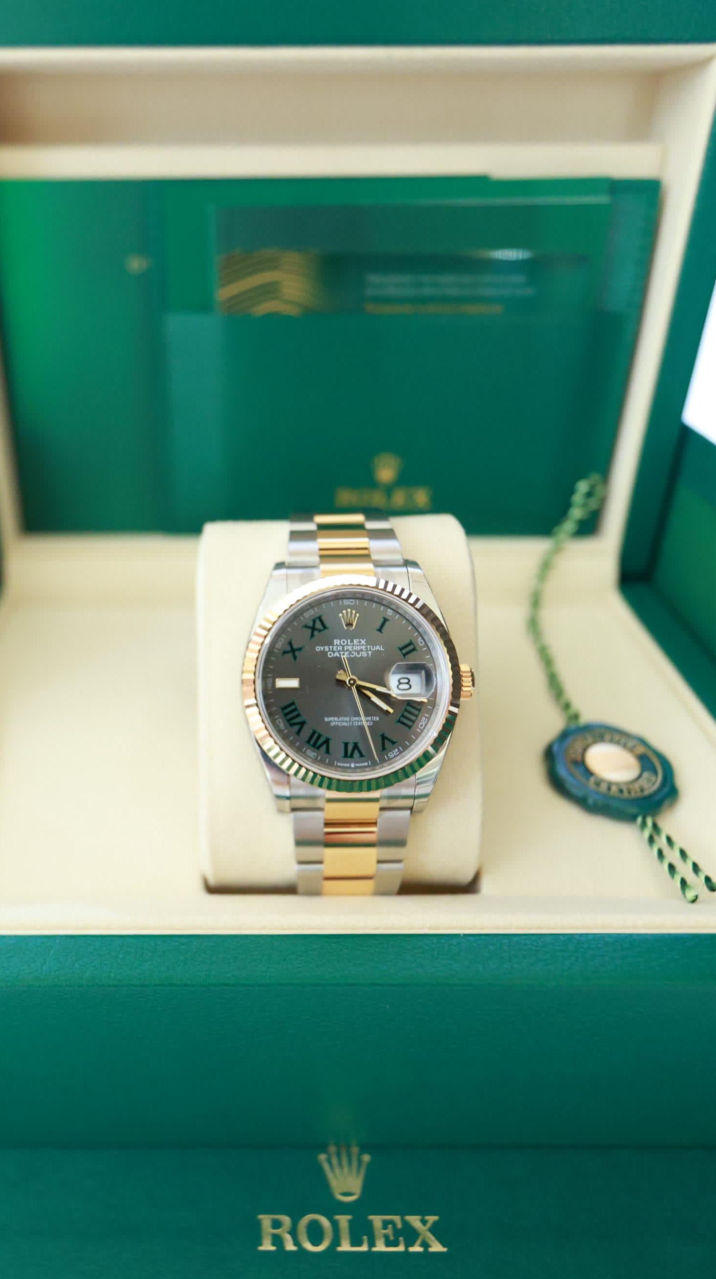 DATEJUST 36MM TWOTONE YELLOWGOLD WIMBLEDON DIAL (2025)