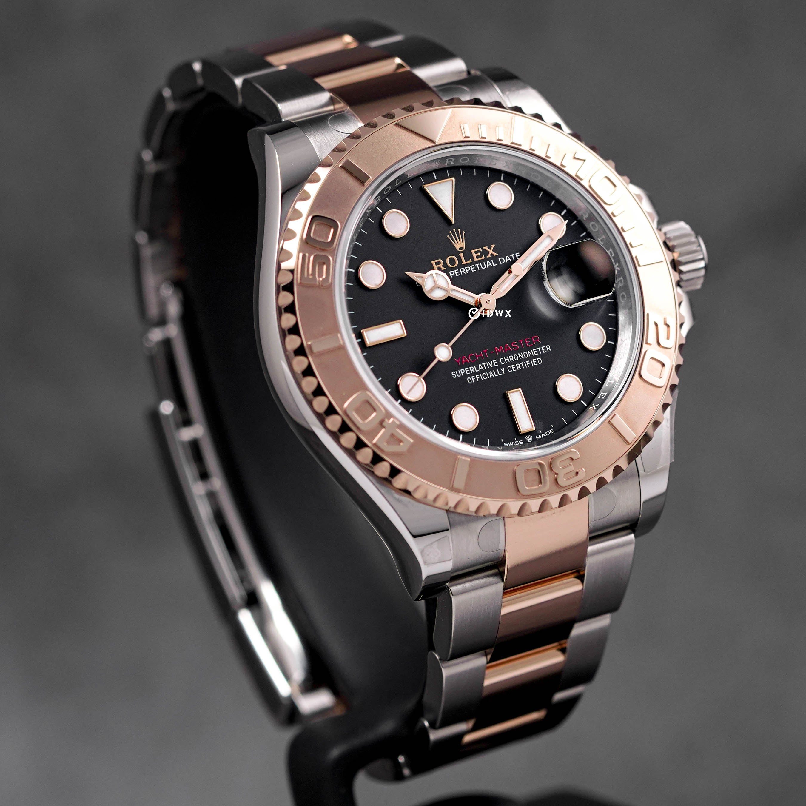 YACHT MASTER 40MM TWOTONE ROSEGOLD BLACK DIAL (2022)