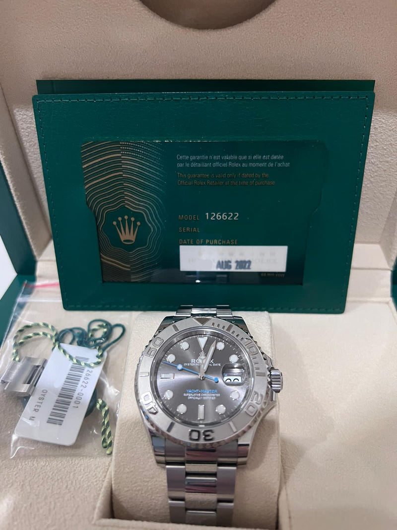YACHT-MASTER 40MM PLATINUM BEZEL RHODIUM DIAL (2022)