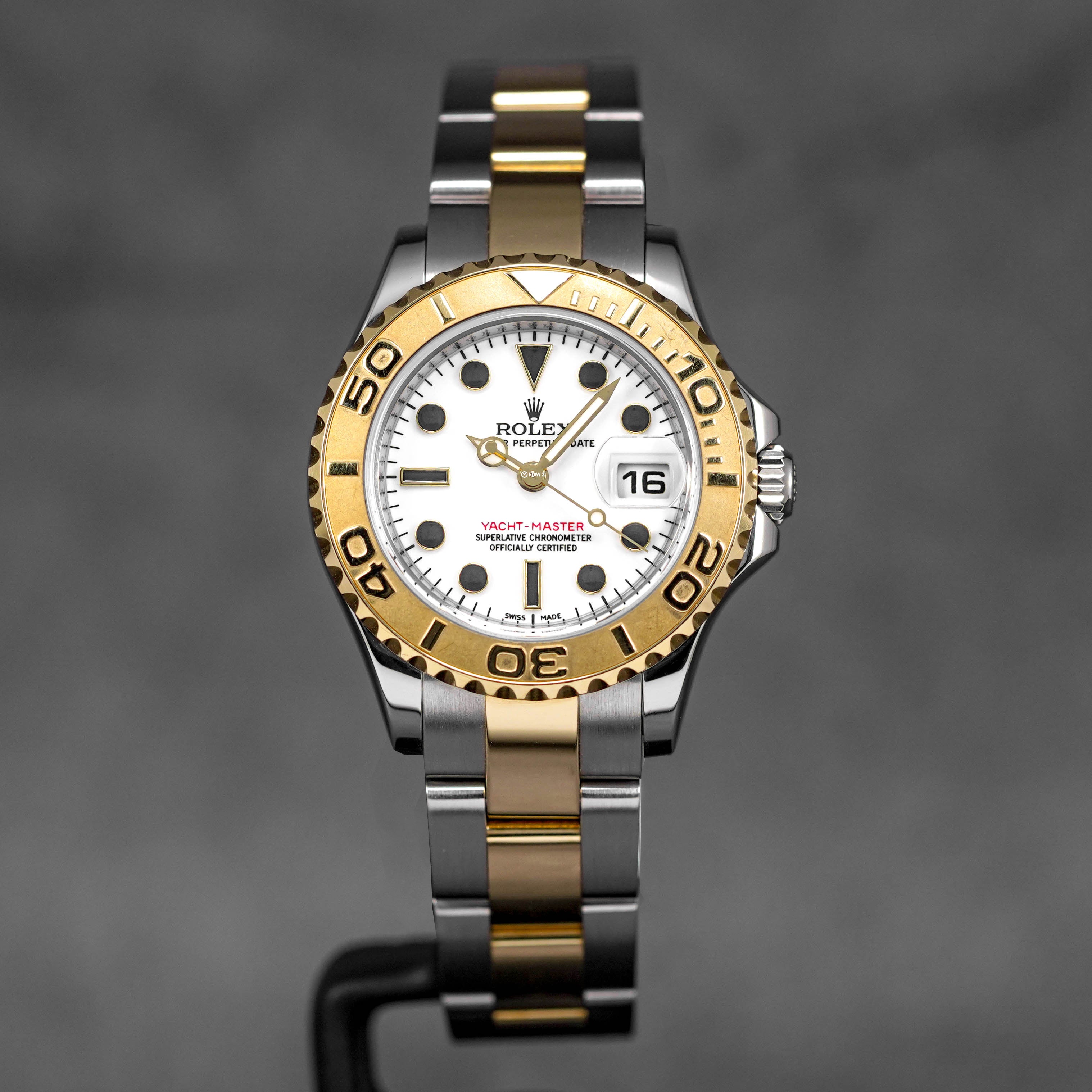 ROLEX YACHT-MASTER 29MM TWOTONE YELLOWGOLD WHITE DIAL (2018) IDWX
