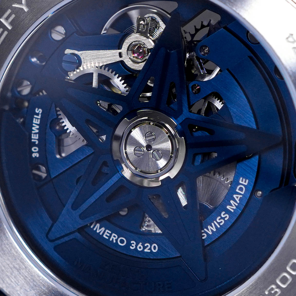 DEFY SKYLINE 41MM STEEL SKELETON BLUE 1/10 SECONDS (2023)