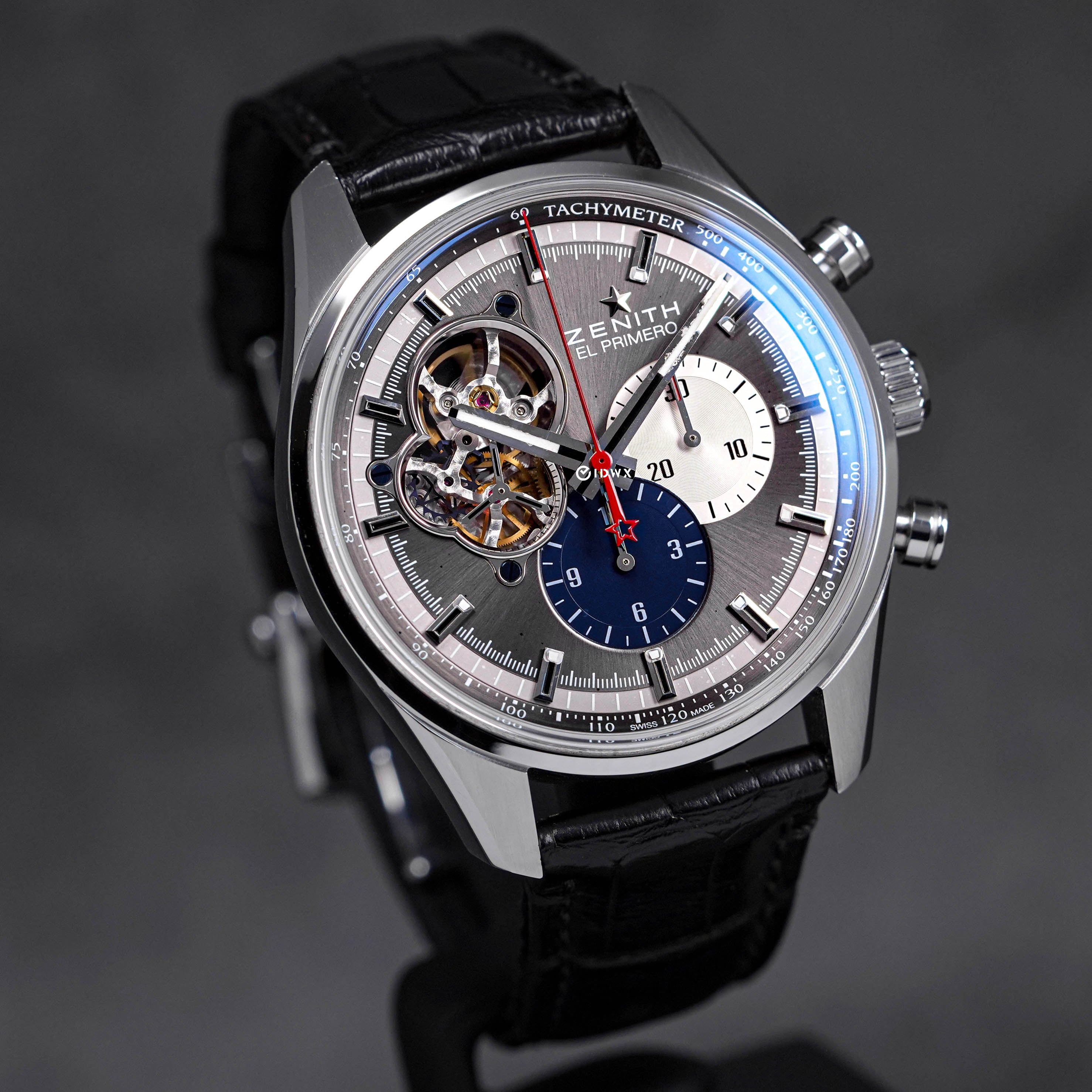 EL PRIMERO CHRONOMASTER 'OPEN HEART' SILVER DIAL LEATHER STRAP (2018)