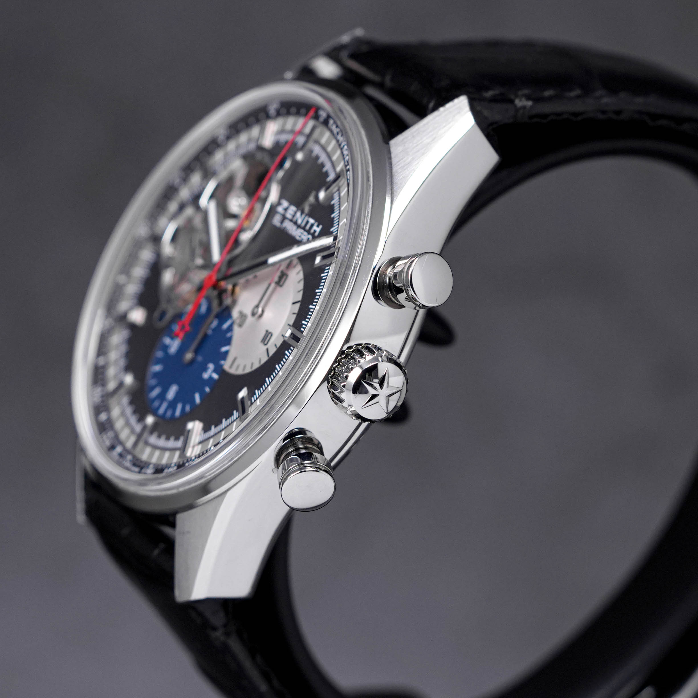 EL PRIMERO CHRONOMASTER 'OPEN HEART' SILVER DIAL LEATHER STRAP (2018)