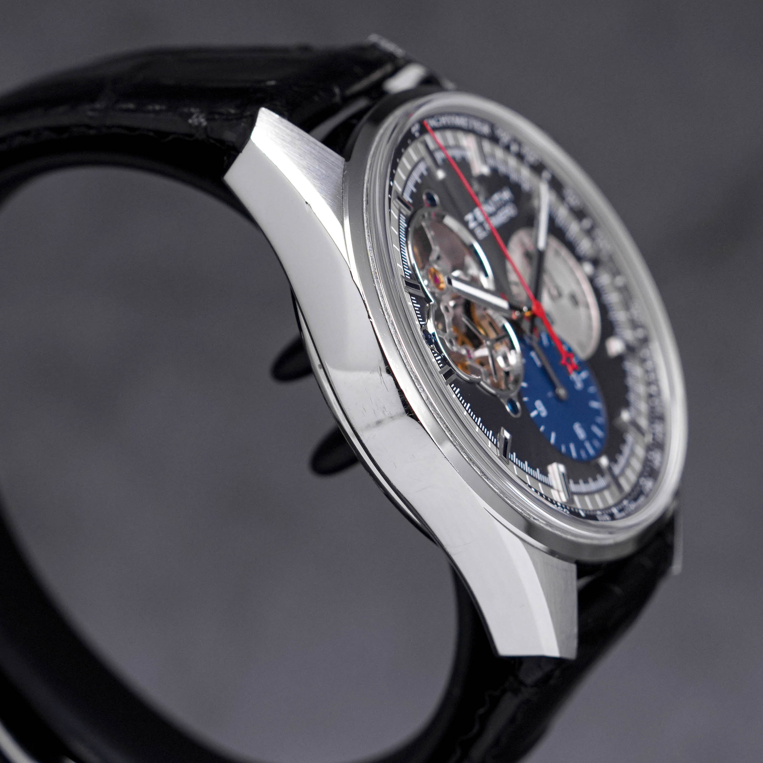 EL PRIMERO CHRONOMASTER 'OPEN HEART' SILVER DIAL LEATHER STRAP (2018)