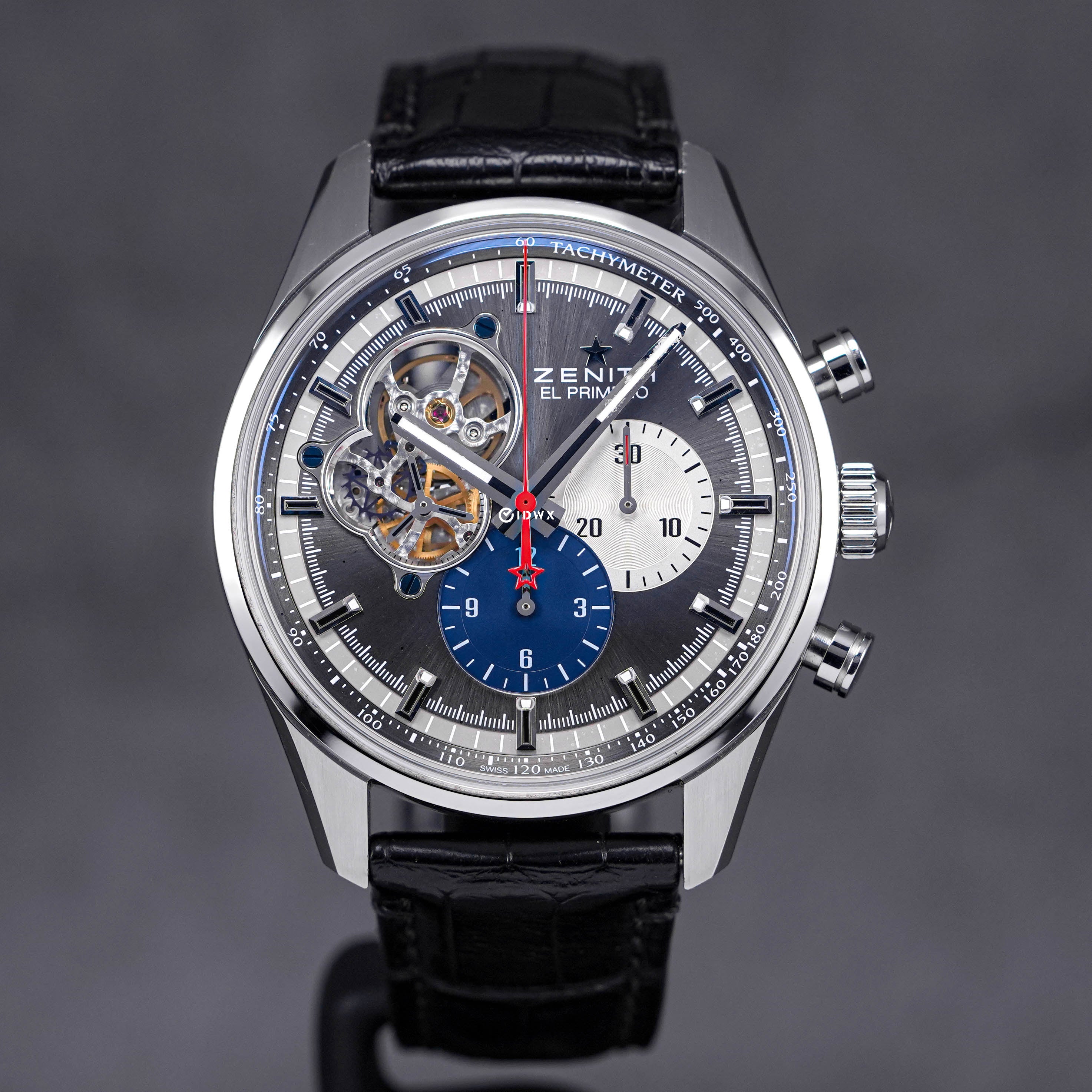 EL PRIMERO CHRONOMASTER 'OPEN HEART' SILVER DIAL LEATHER STRAP (2018)