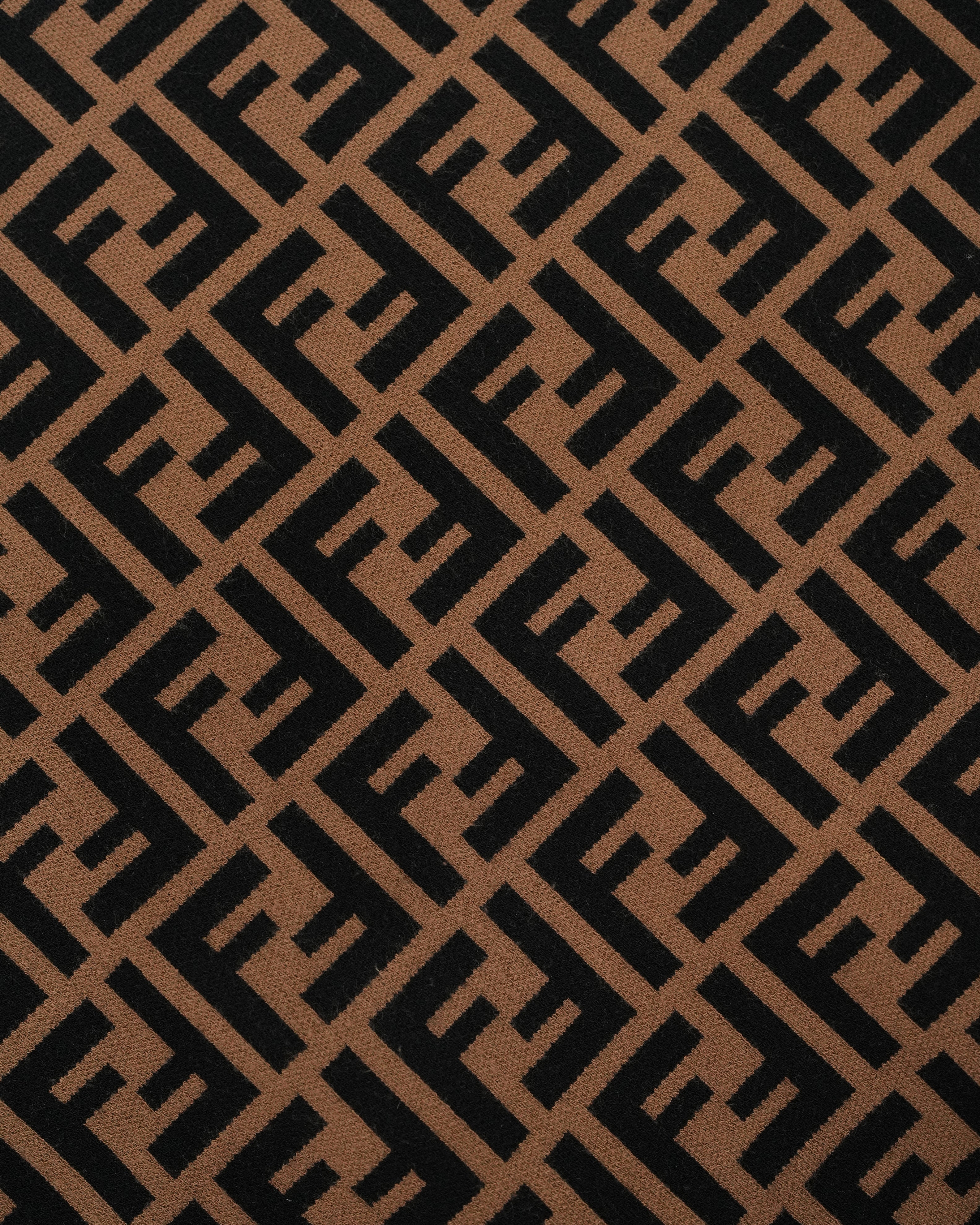 FENDI ZUCCA SHORT SLEEVE KNITWEAR SIZE 42 BROWN - IDWX