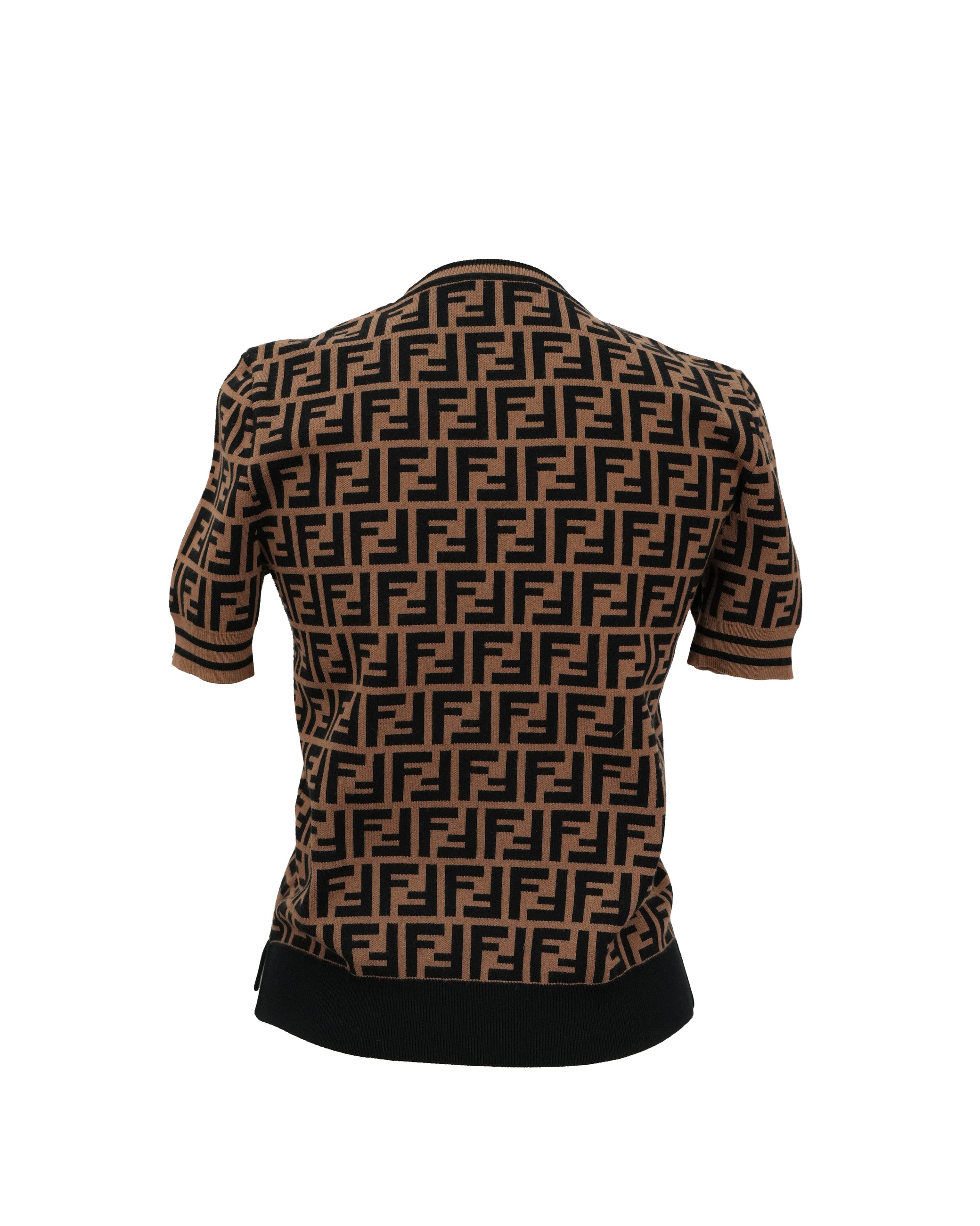 ZUCCA SHORT SLEEVE KNITWEAR SIZE 42 BROWN