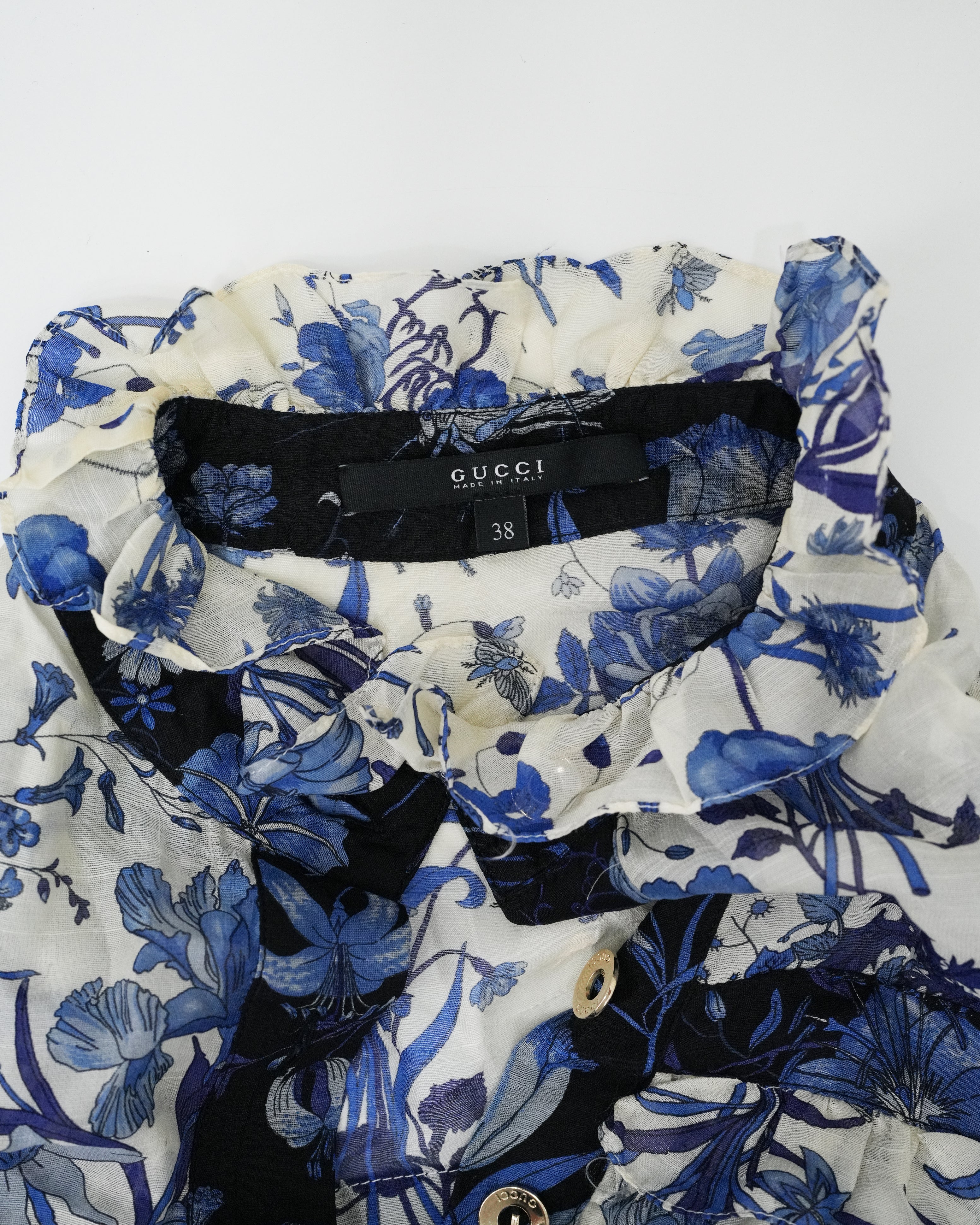 FLORAL SILK RUFFLE DRESS