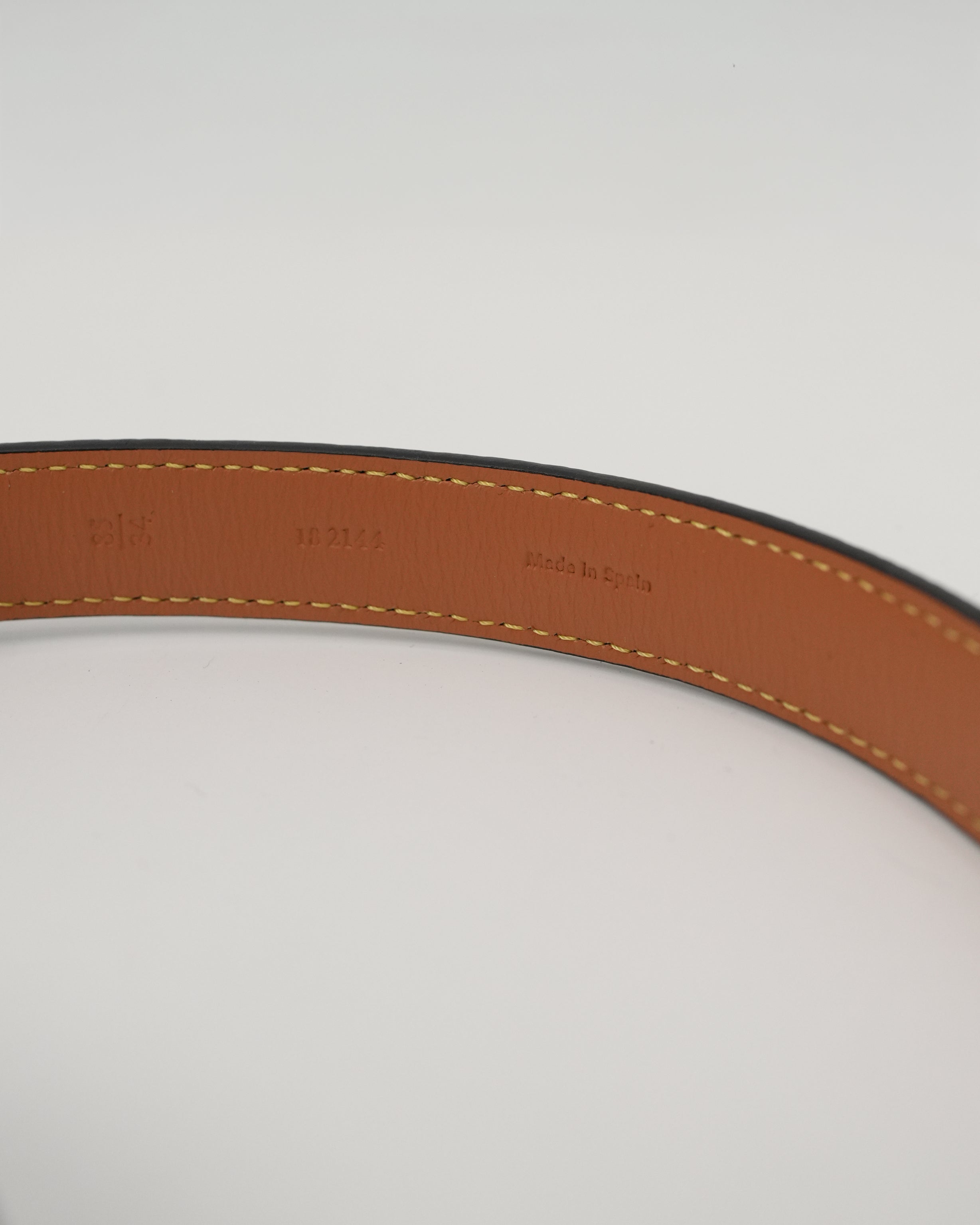 ANAGRAM IN PEBBLE GRAIN CALFSKIN BELT 20MM SAND/GOLD