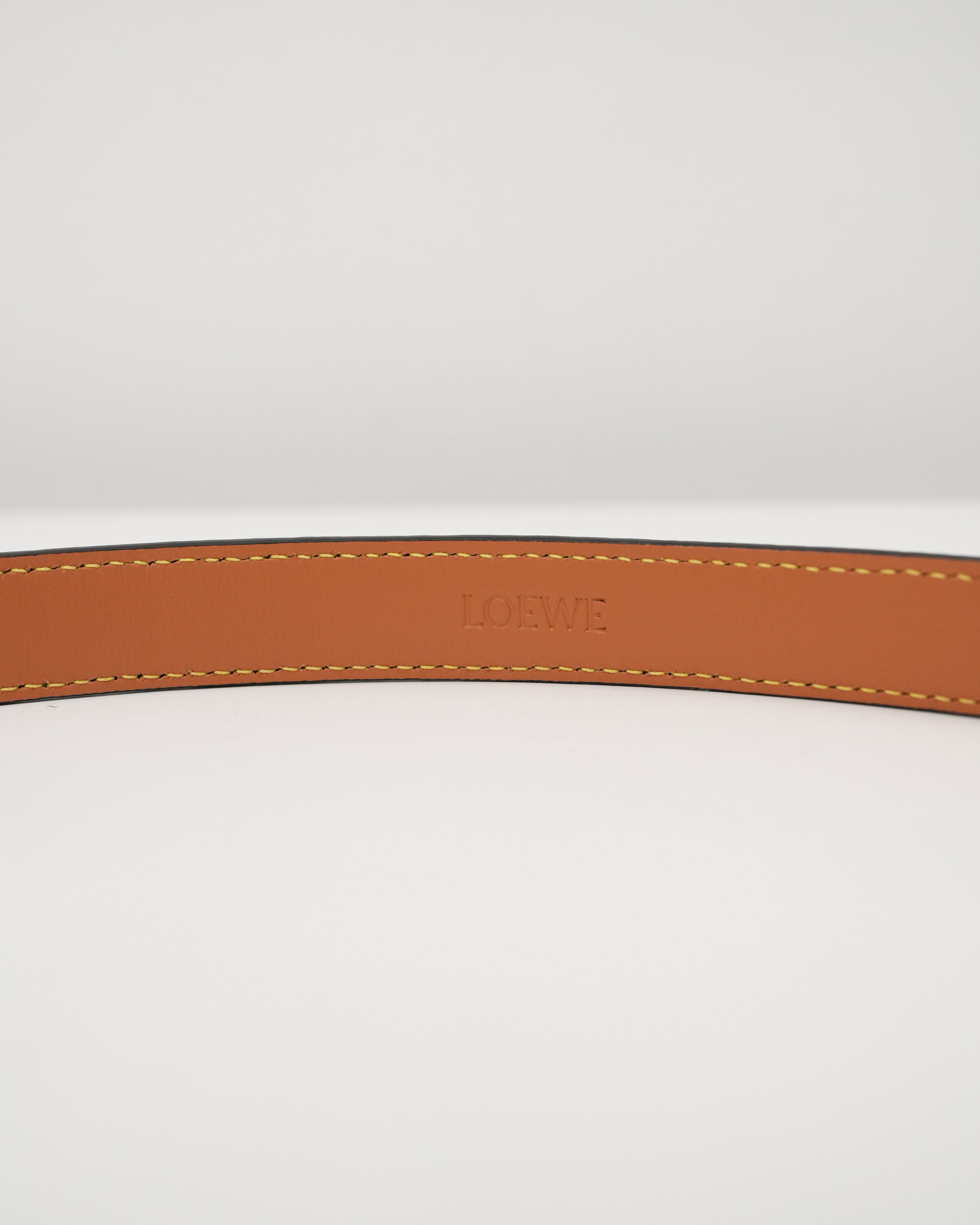 ANAGRAM IN PEBBLE GRAIN CALFSKIN BELT 20MM SAND/GOLD