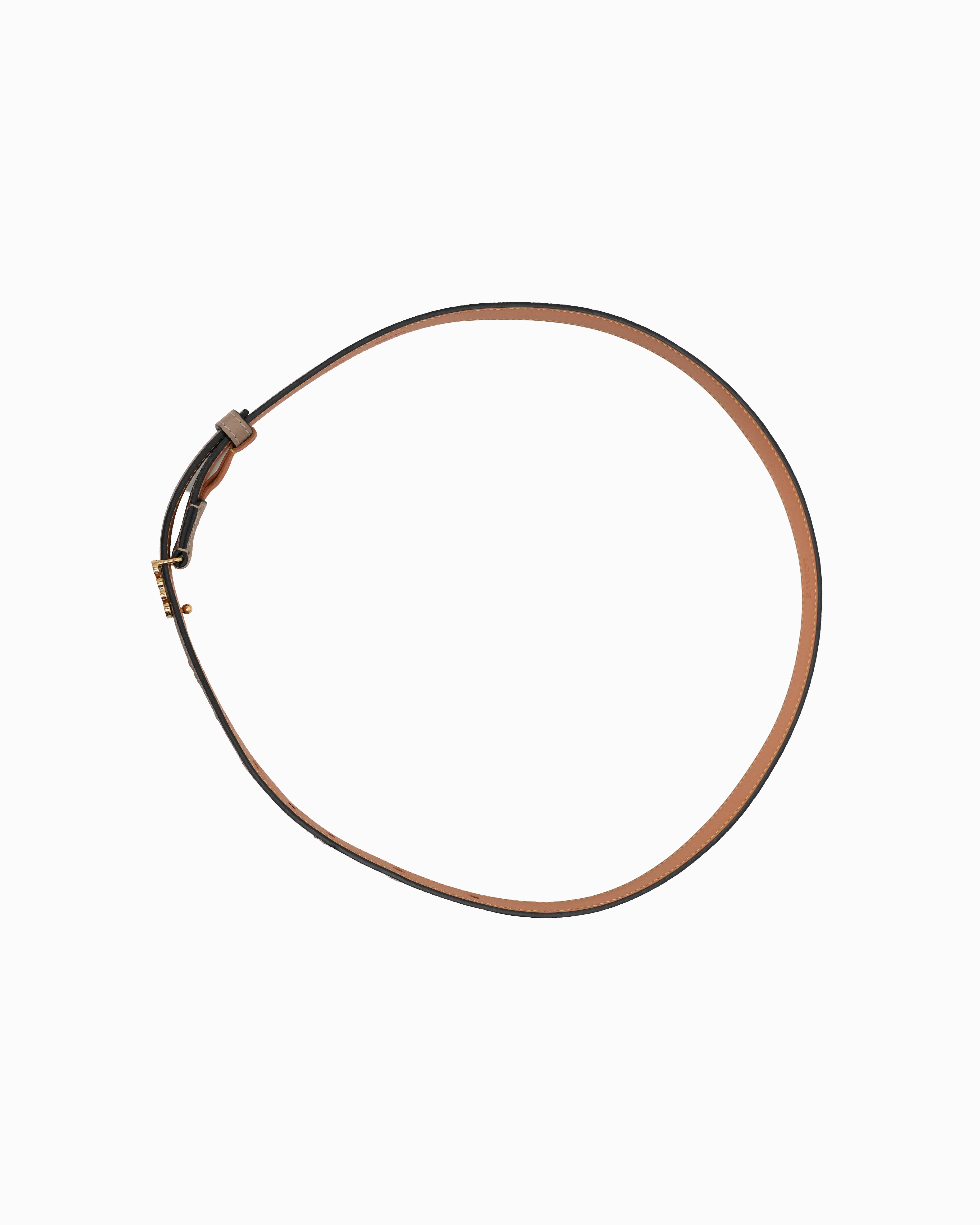 ANAGRAM IN PEBBLE GRAIN CALFSKIN BELT 20MM SAND/GOLD