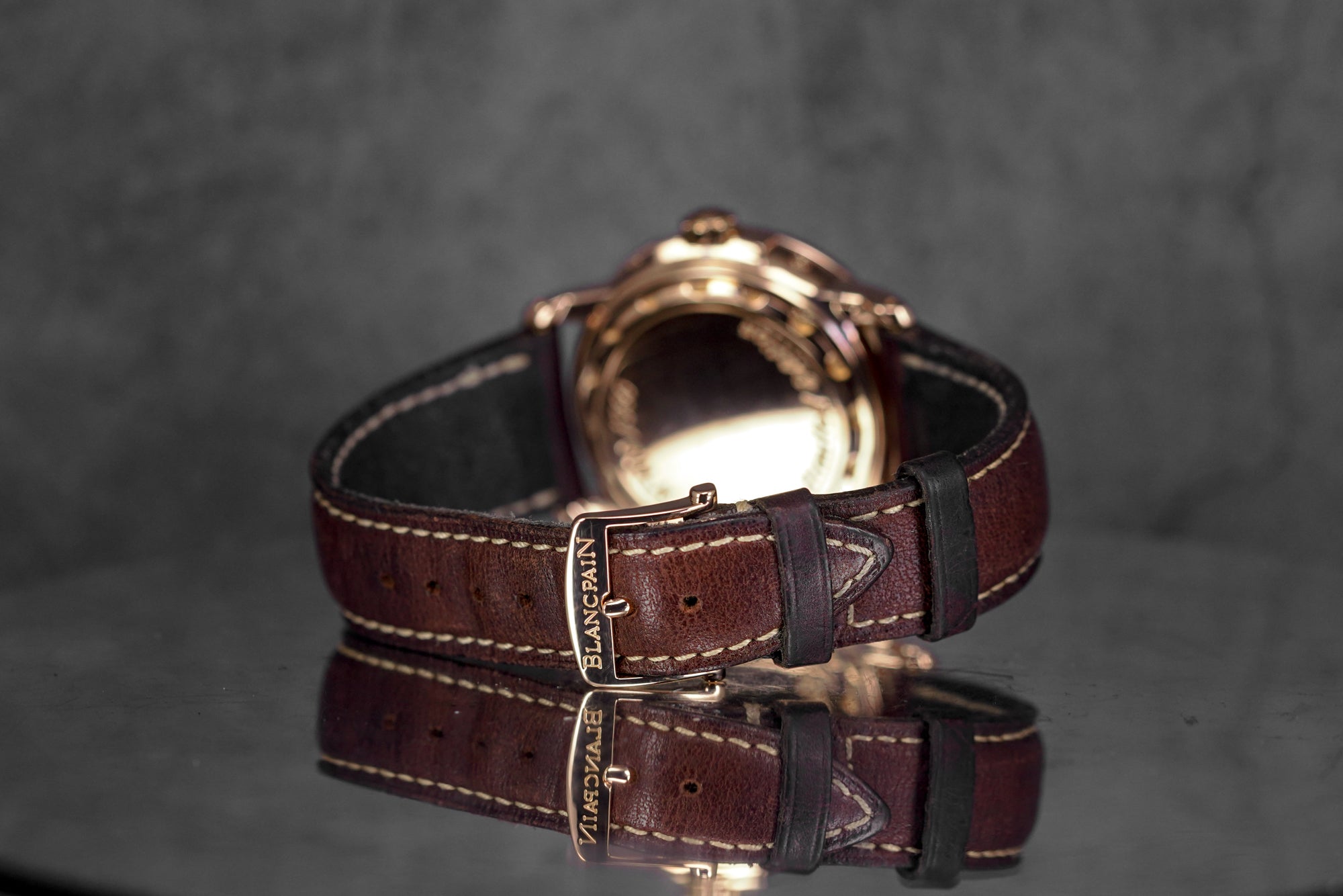 LEMAN TRIPLE CALENDAR MOONPHASE ROSEGOLD BLACK DIAL LIMITED EDITION (1999)