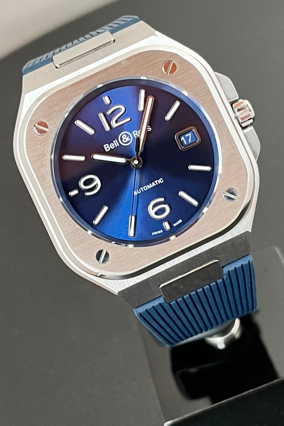 BR-05 STEEL 40MM BLUE DIAL RUBBER STRAP (2022)