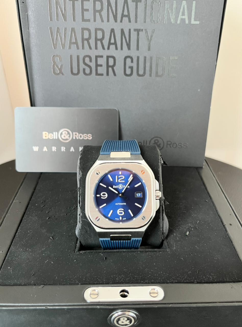 BR-05 STEEL 40MM BLUE DIAL RUBBER STRAP (2022)