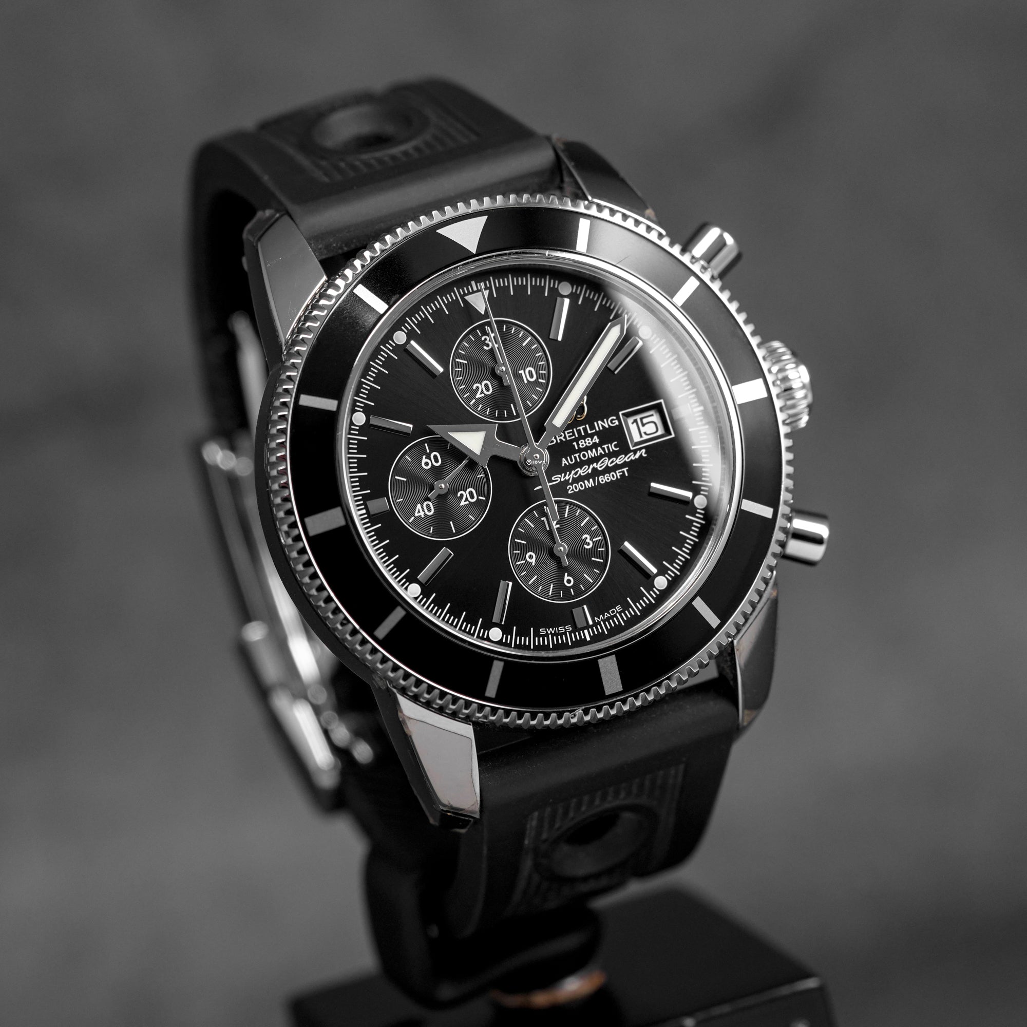 harga breiling super ocean heritage 46mm chrono black
