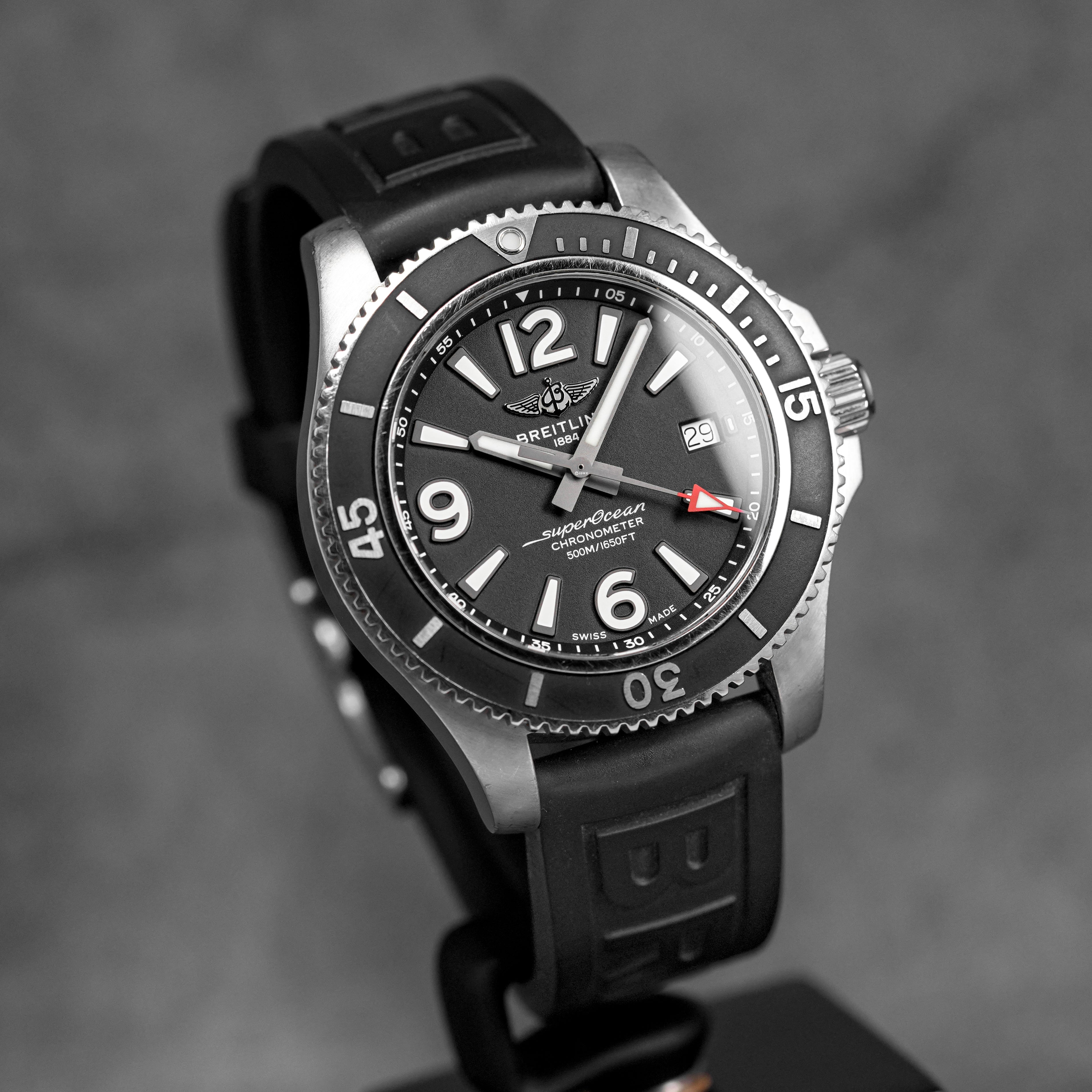 harga breitling superocean 42 black