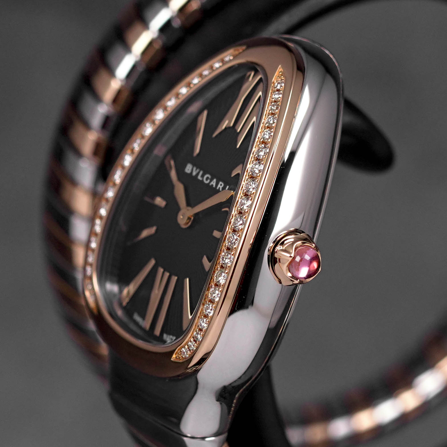 SERPENTI TUBOGAS TWOTONE ROSEGOLD BLACK DIAL DIAMOND BEZEL (2026)
