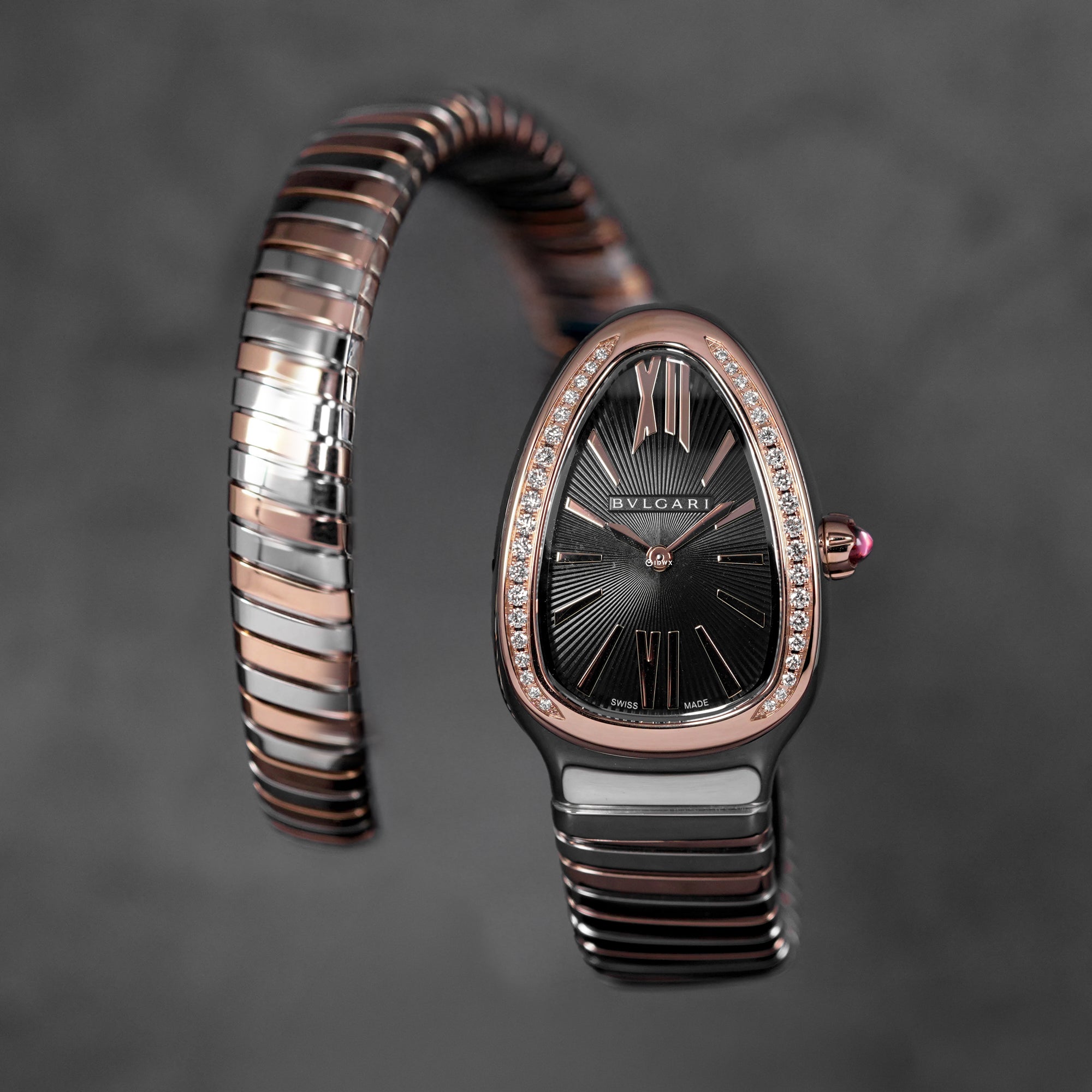 SERPENTI TUBOGAS TWOTONE ROSEGOLD BLACK DIAL DIAMOND BEZEL (2026)