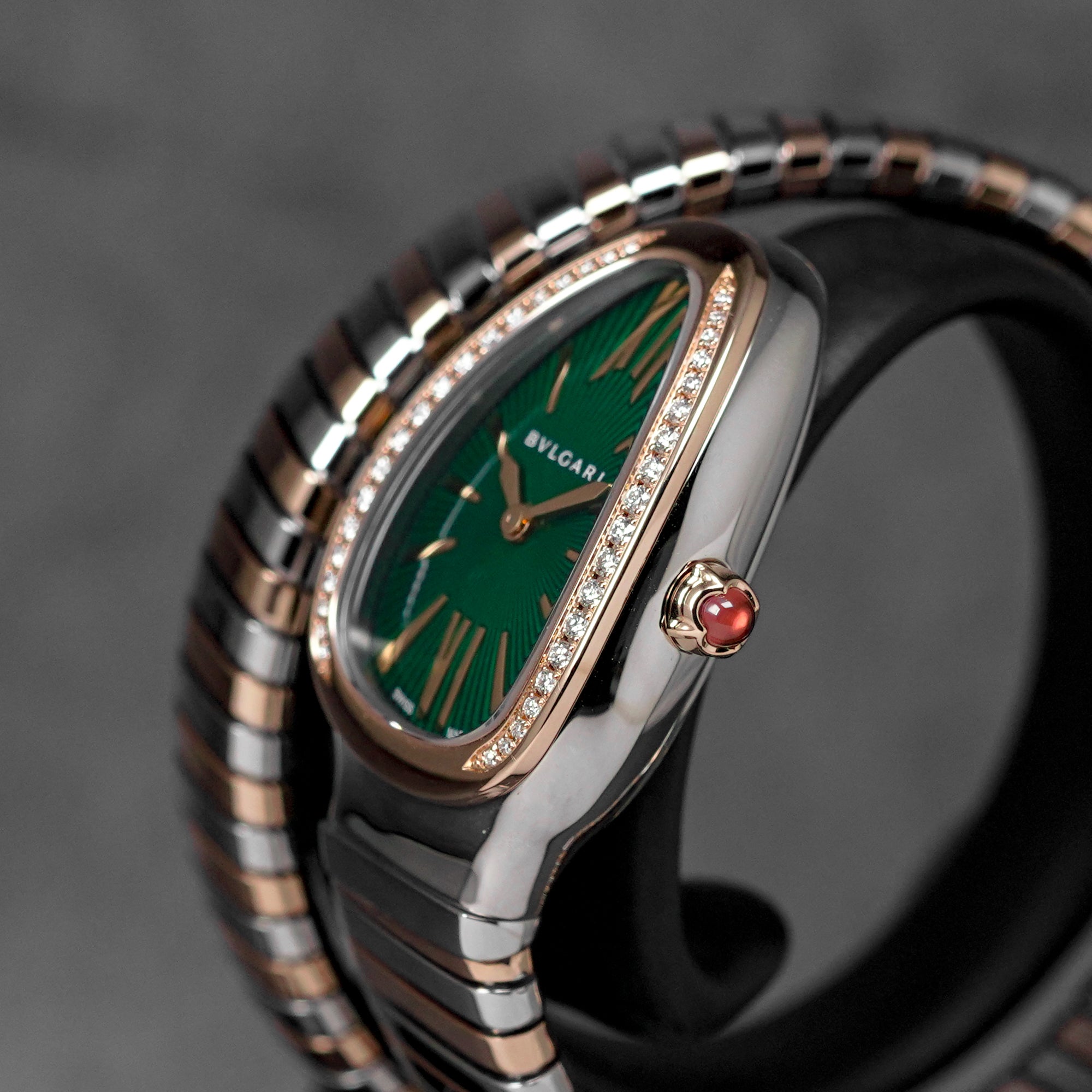 SERPENTI TUBOGAS TWOTONE ROSEGOLD GREEN DIAL DIAMOND BEZEL (2026)