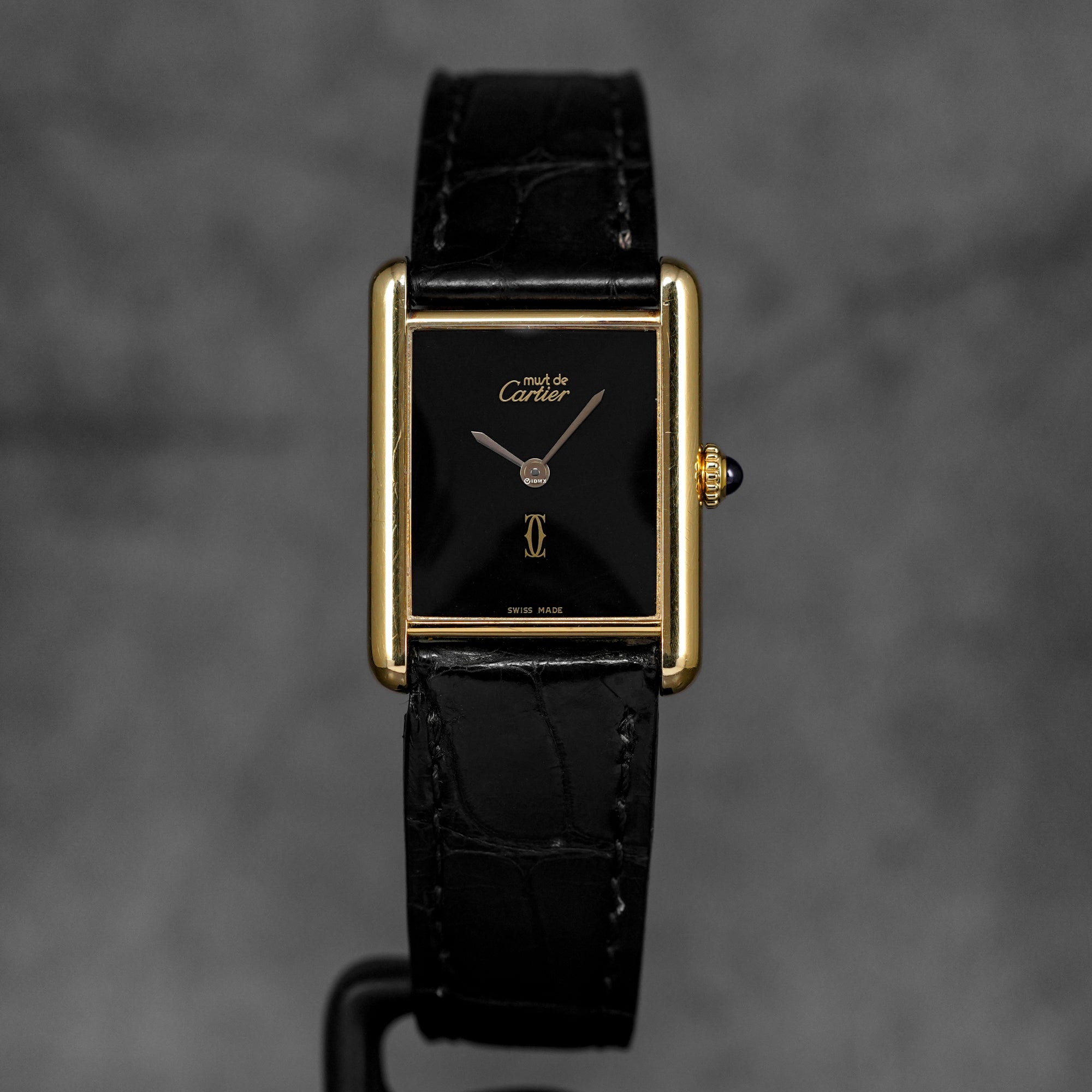 TANK MUST VERMEIL YELLOWGOLD-PLATED BLACK DIAL (WATCH ONLY)