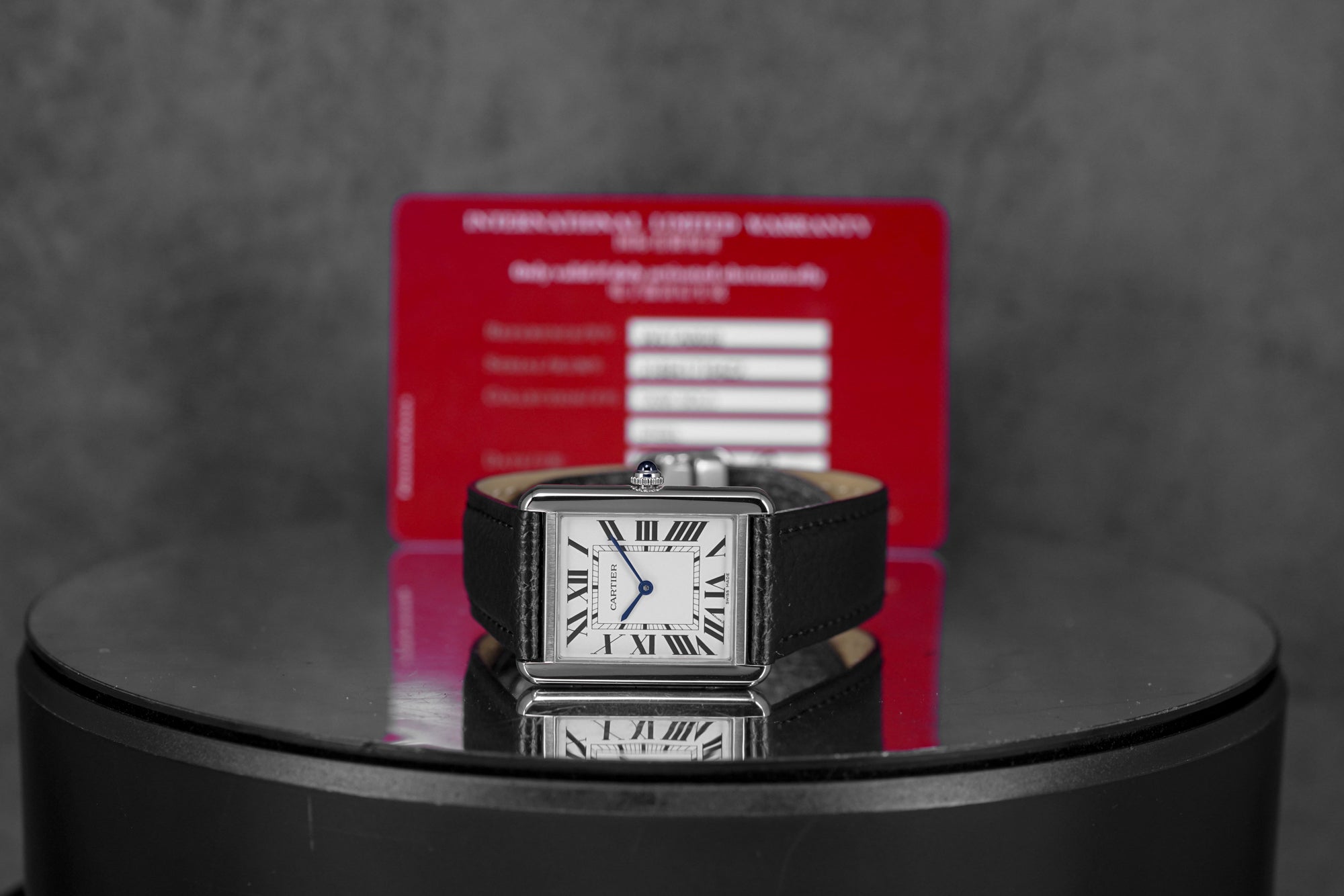 TANK SOLO L SILVER DIAL LEATHER STRAP (2019)