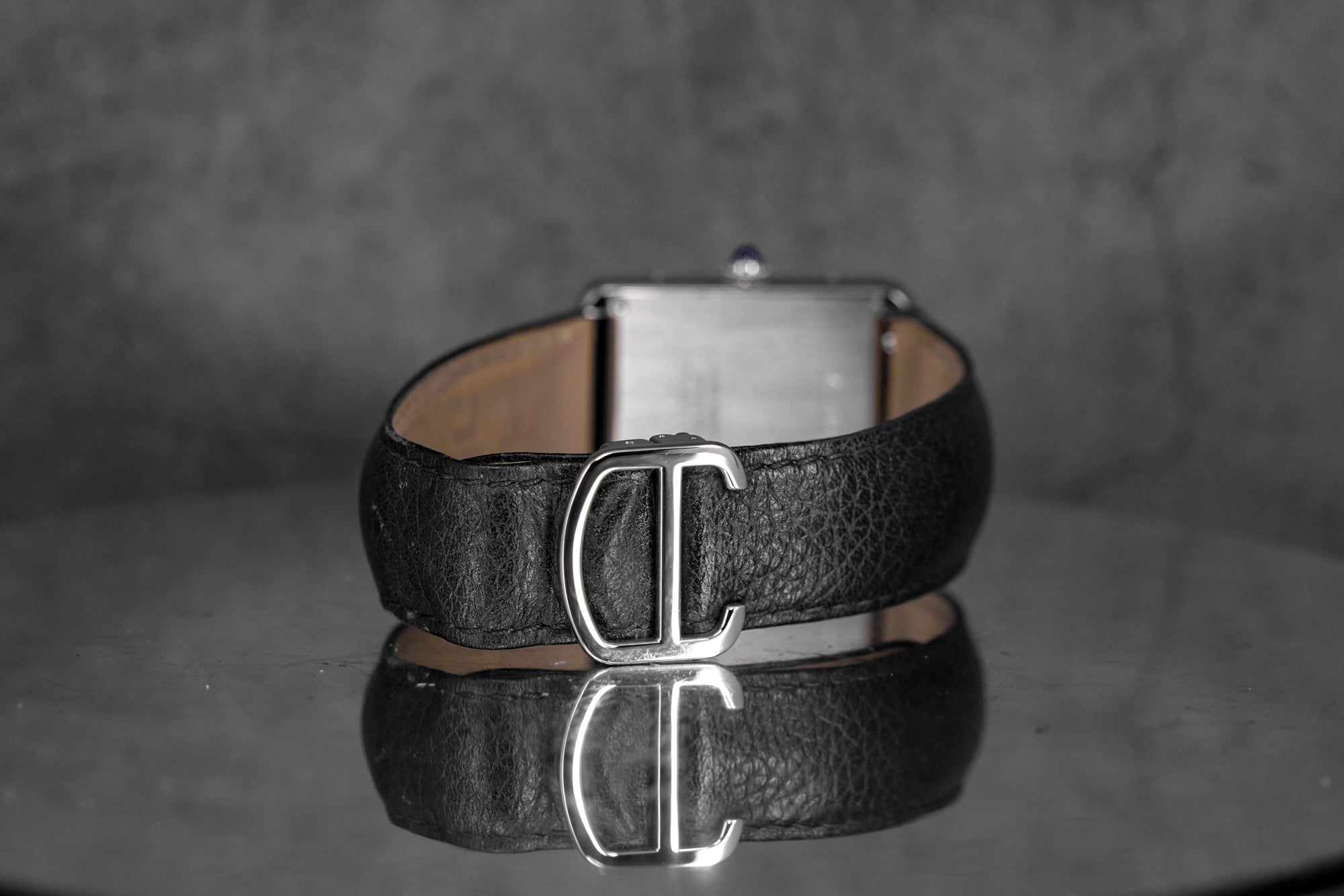 TANK SOLO L SILVER DIAL LEATHER STRAP (2018)