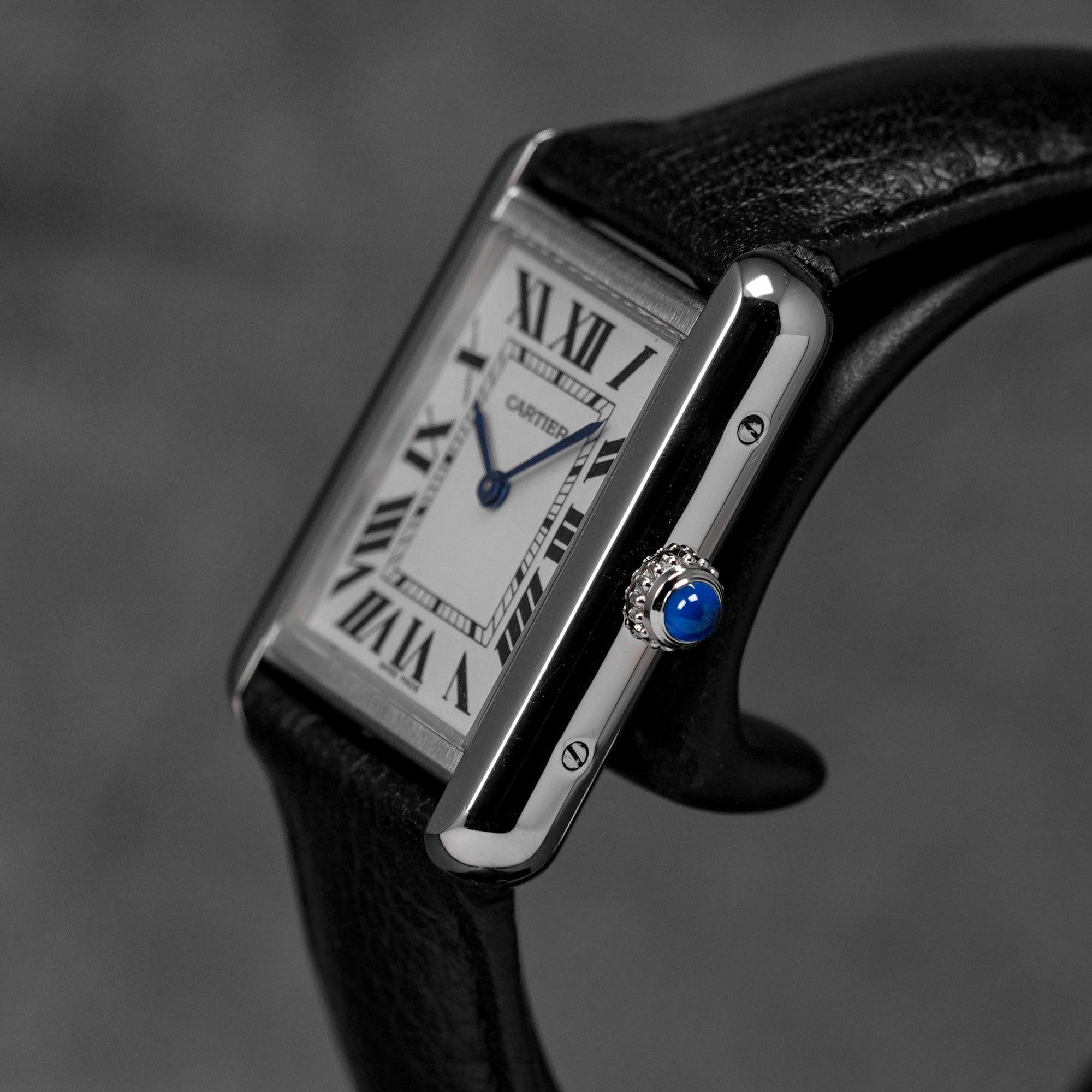 TANK SOLO S SILVER DIAL LEATHER STRAP (2017)
