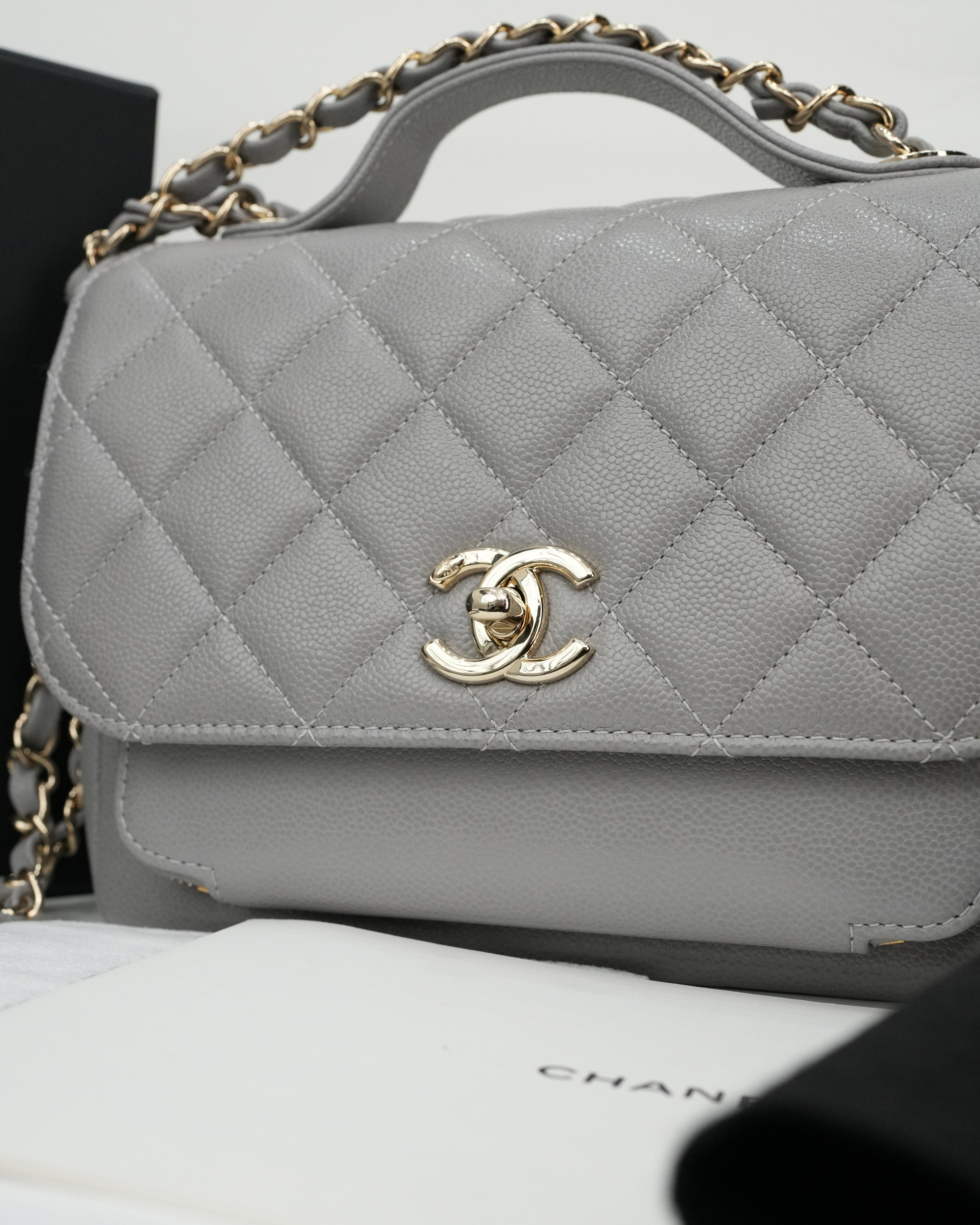 BUSINESS AFFINITY CAVIAR GOLD HARDWARE GRAY